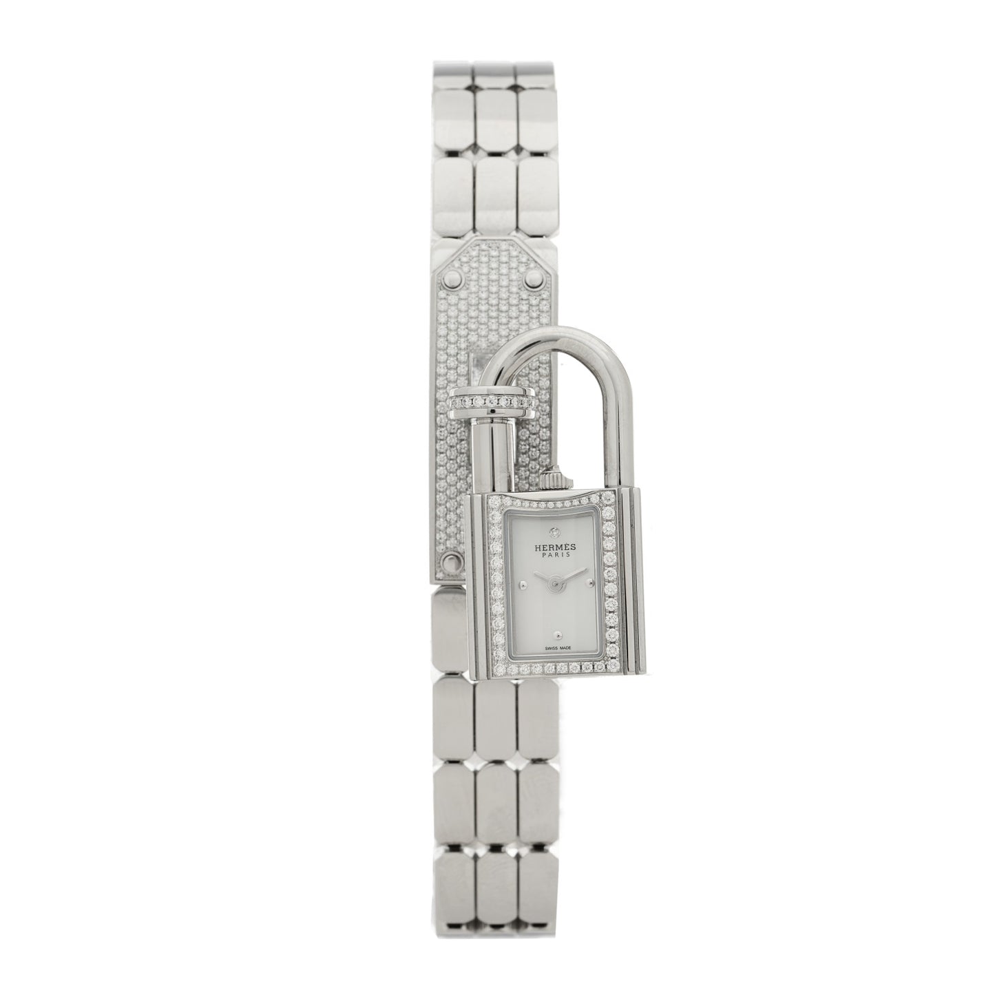 Stainless Steel Diamond Pave 16mm Kelly Quartz Watch