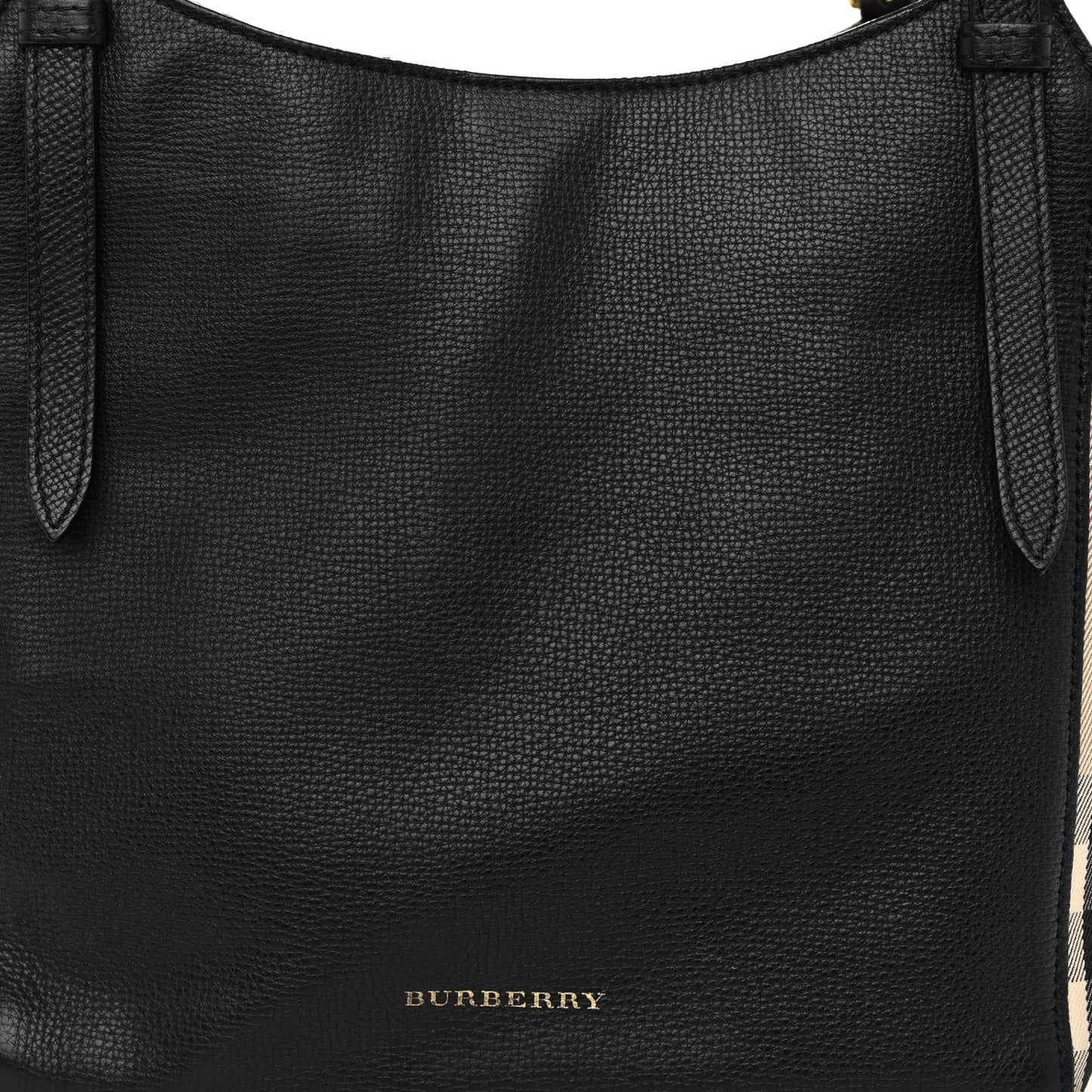 Grainy Calfskin House Check Small Canterbury Black