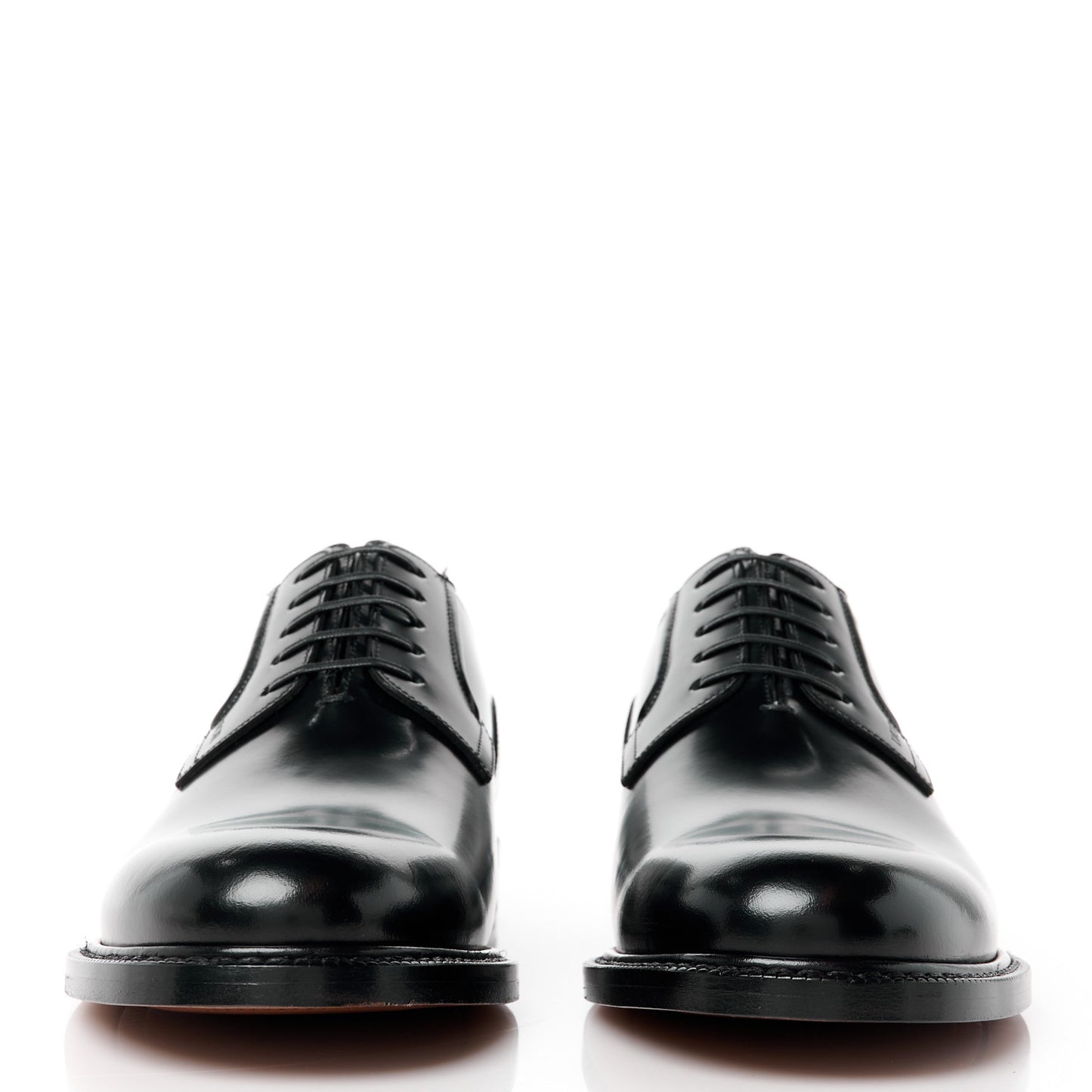 Polished Calfskin Mens Derby Shoe 41 Black