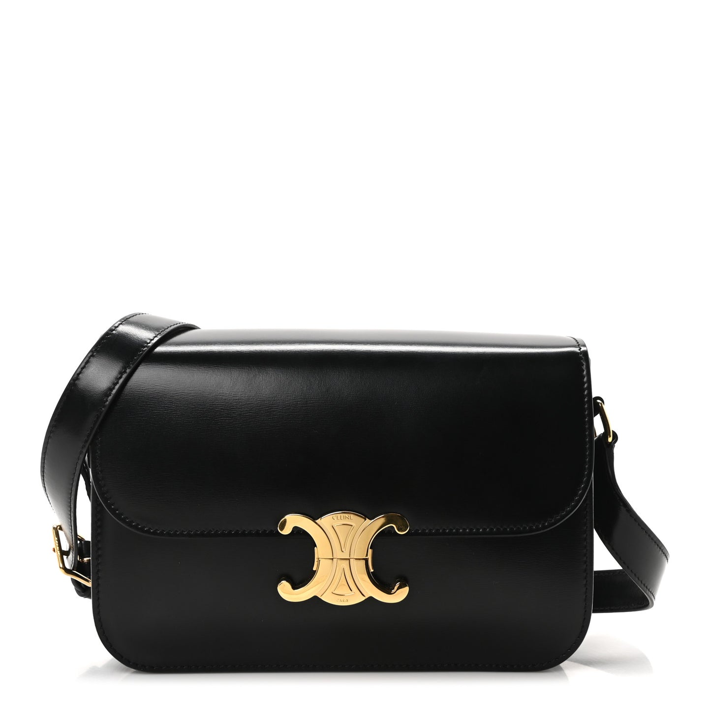 Shiny Calfskin Medium Triomphe Black