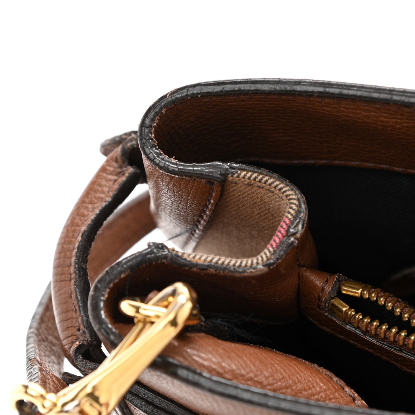 Grainy Calfskin House Check Medium Banner Tote Tan