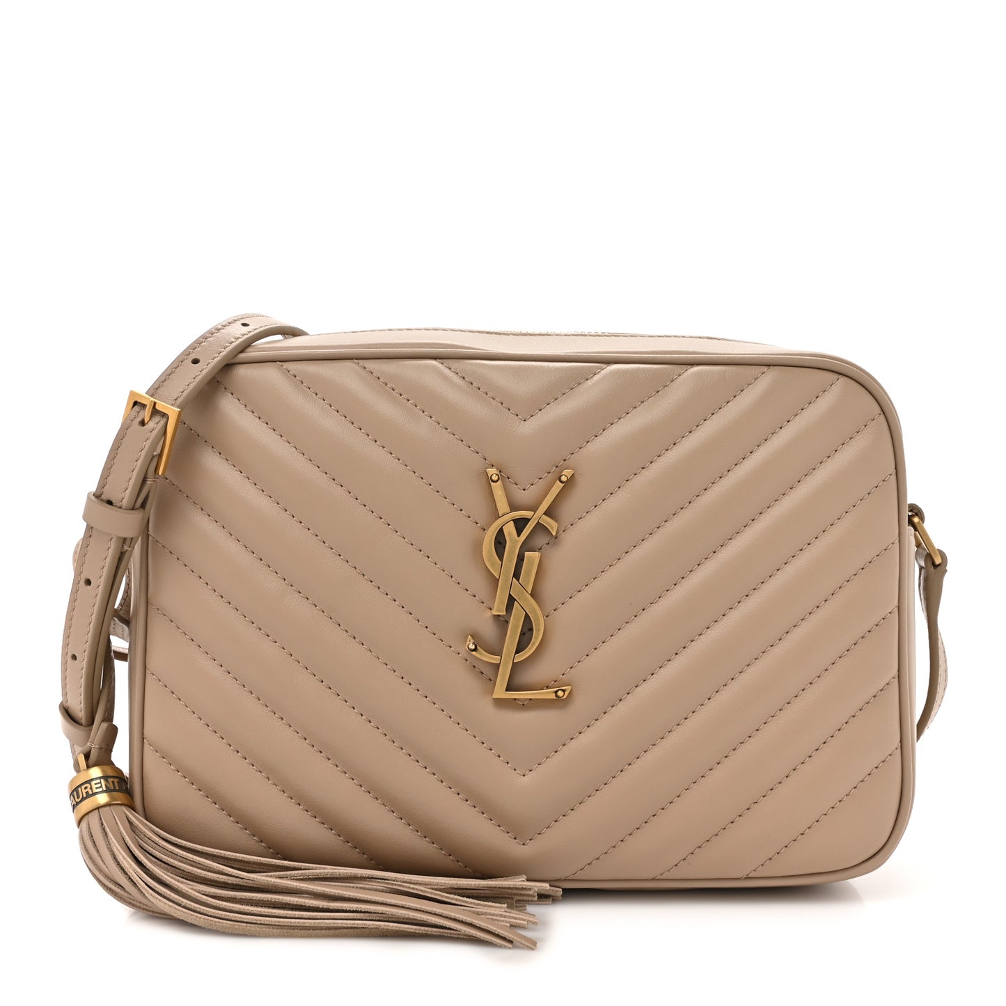 Calfskin Matelasse Monogram Lou Camera Bag Dark Beige