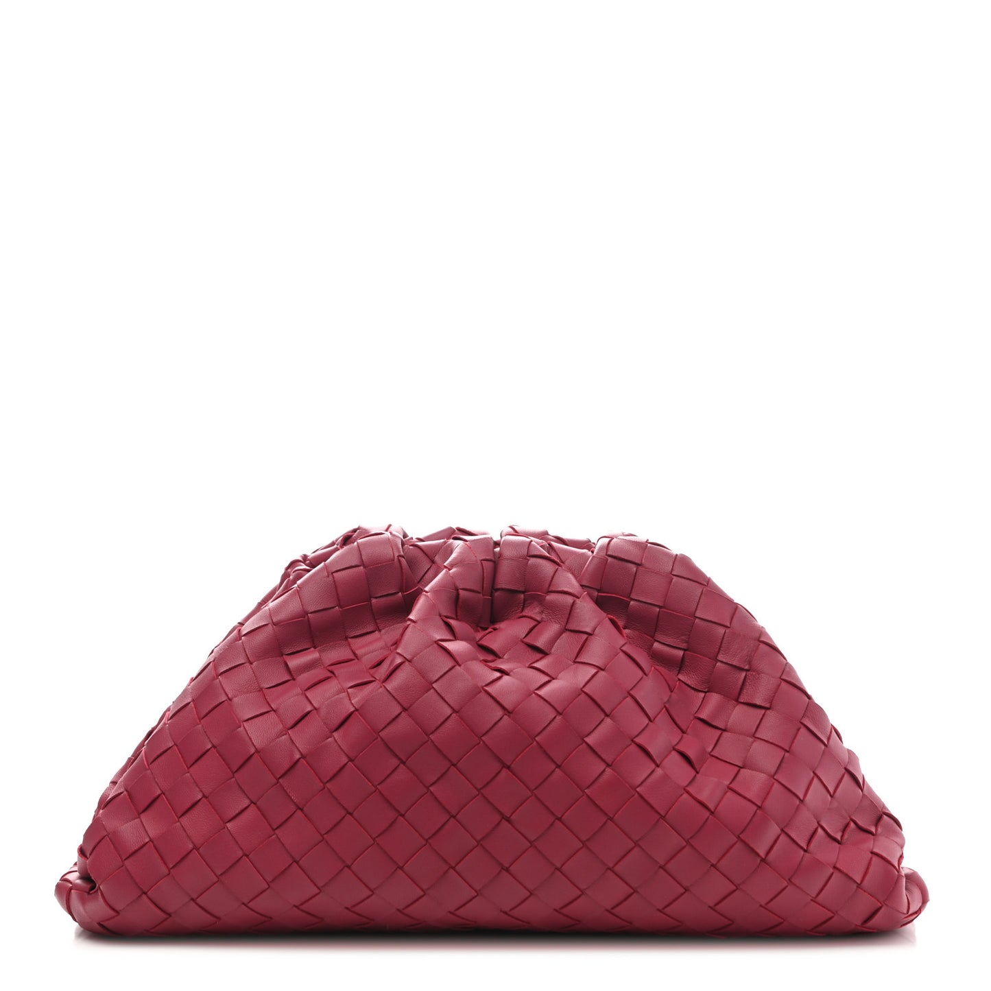 Nappa Maxi Intrecciato The Pouch Oversized Clutch Dark Red