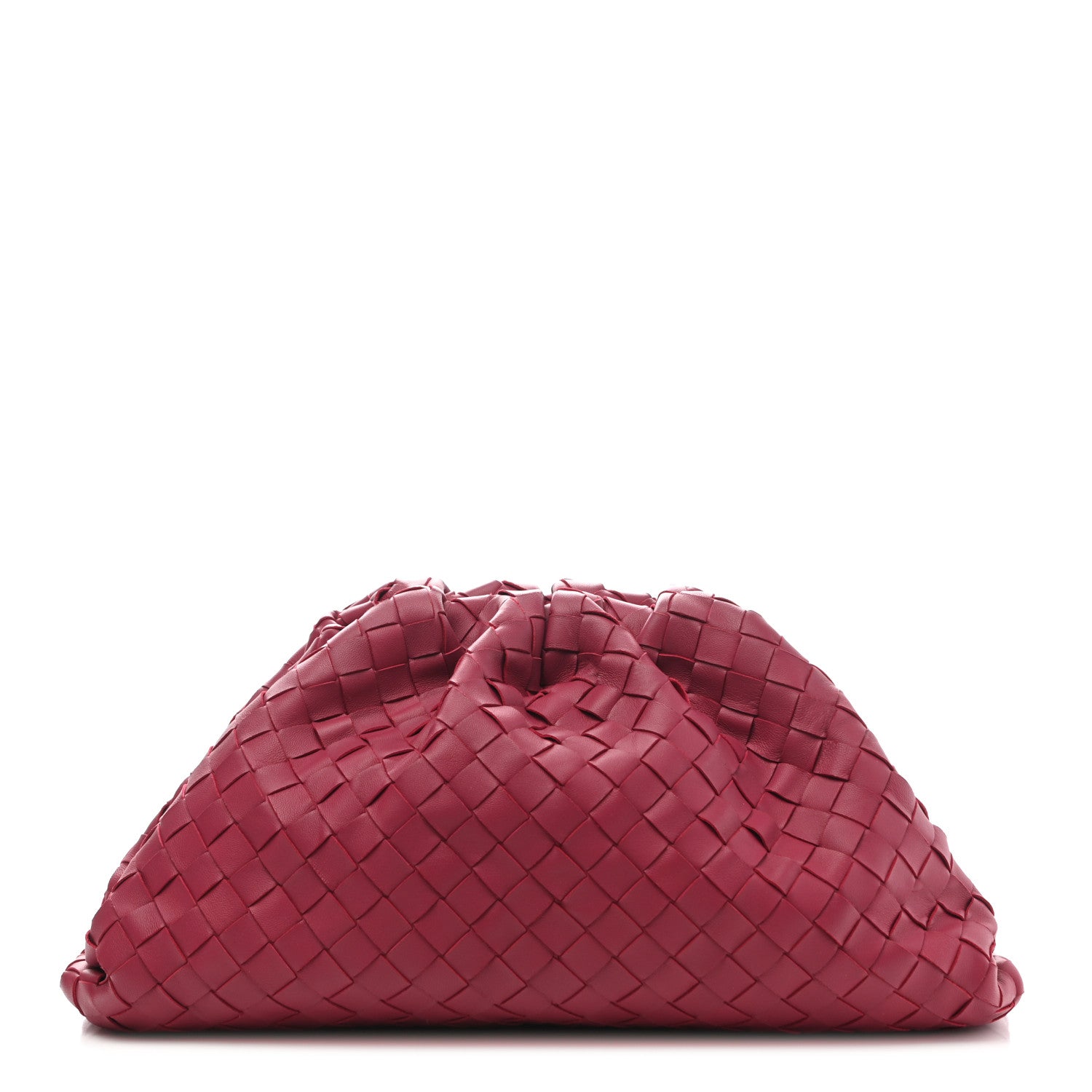 Bottega Veneta Nappa Maxi Intrecciato The Pouch Oversized Clutch Dark Red 1 of 11