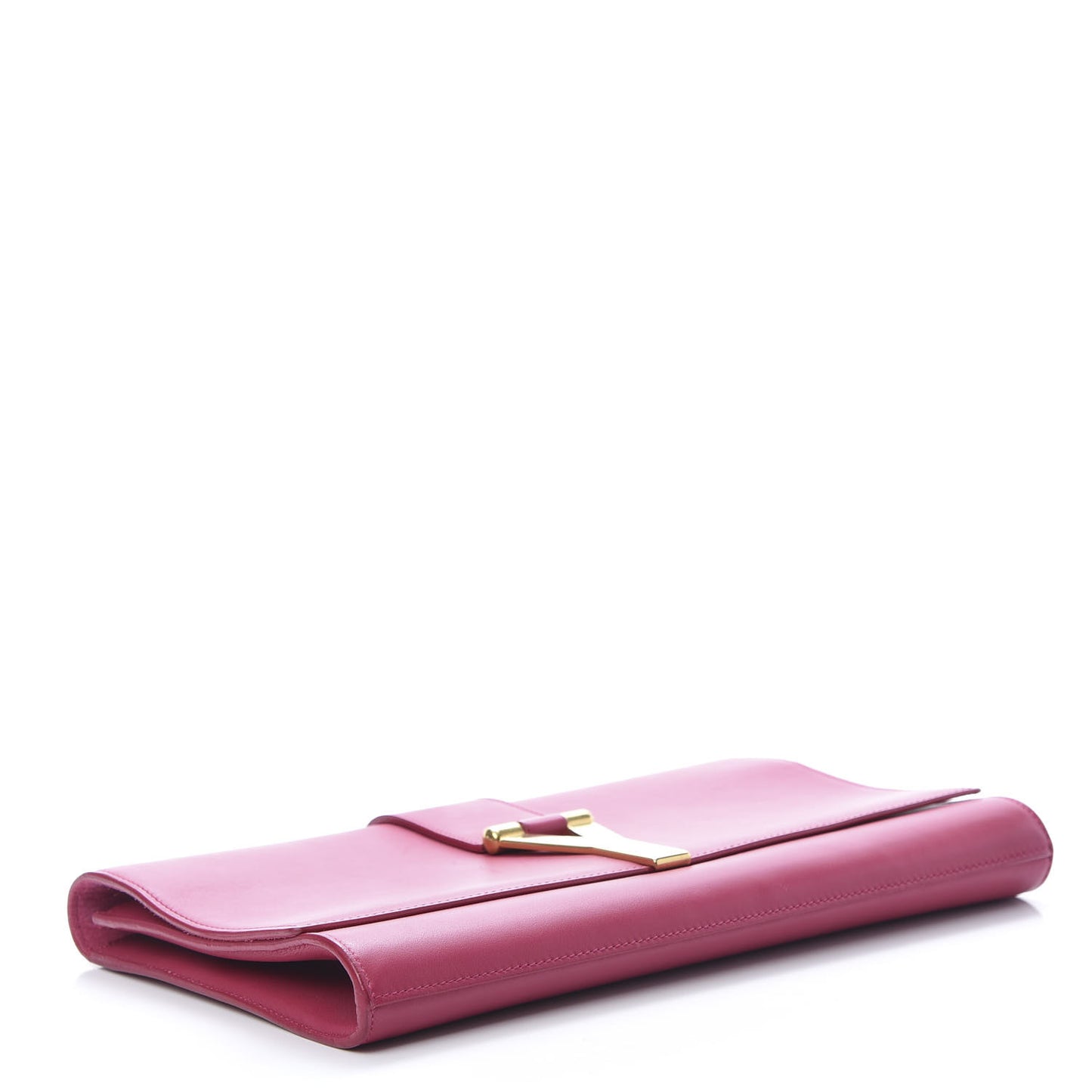 Calfskin Classic Y Ligne Clutch Fuchsia