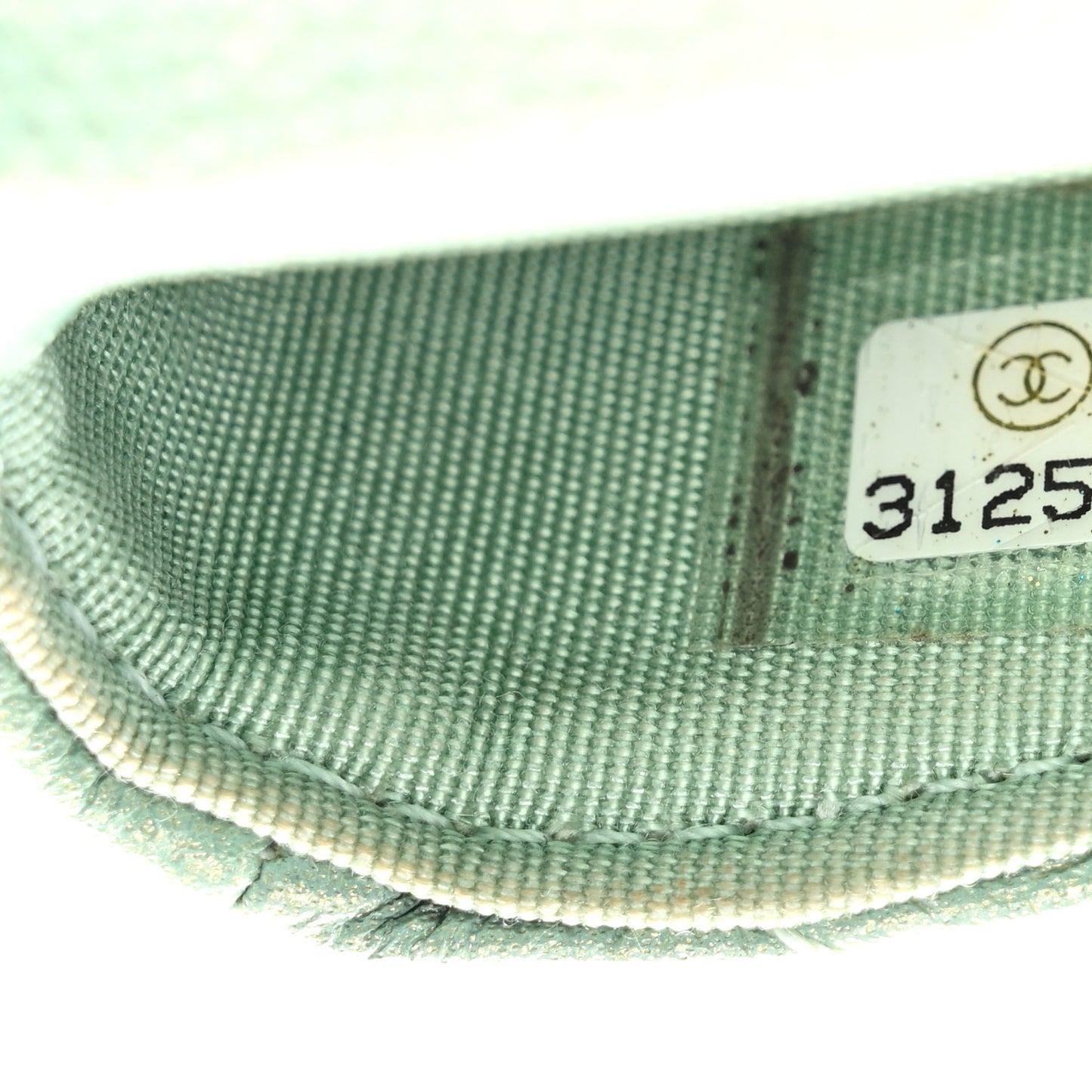 Iridescent Caviar Quilted Pearl On Top Coin Purse With Chain Light Green