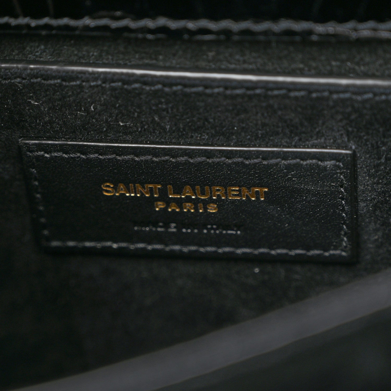 Saint Laurent Calfskin Crocodile Embossed Medium Monogram Sunset Black 7 of 10