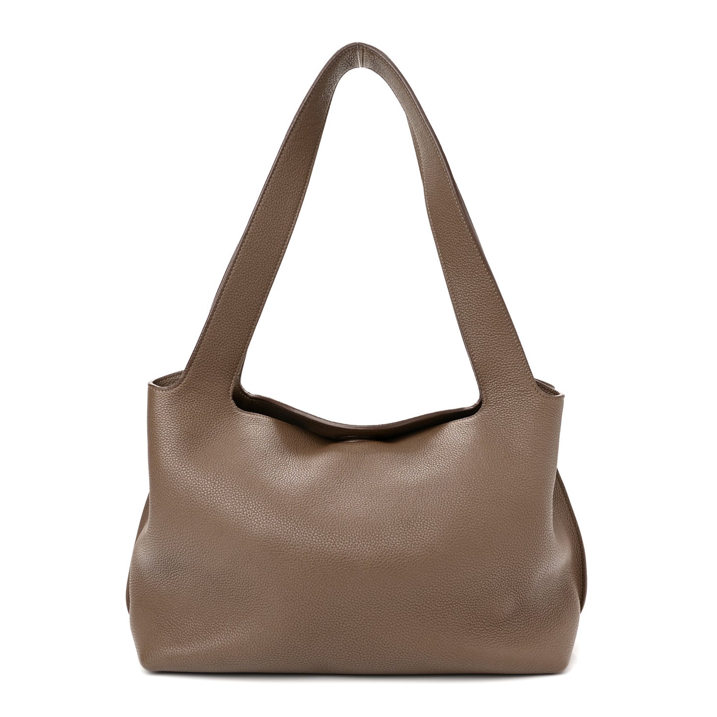 Grained Calfskin Duplex Tote Taupe