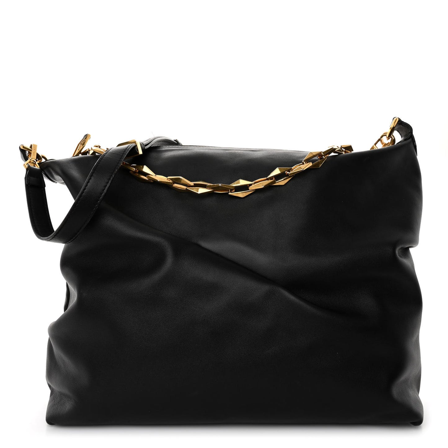 Soft Calfskin Medium Diamond Hobo Black