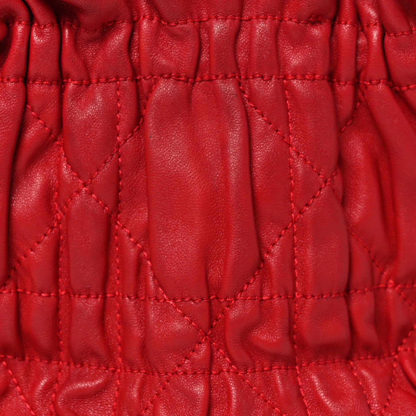 Gaufre Lambskin Cannage Delices Mini Bag Red