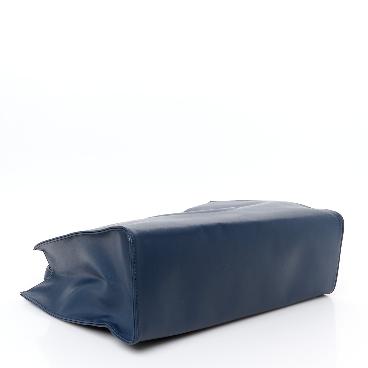 Vegan Leather Medium Shopping Bag Navy