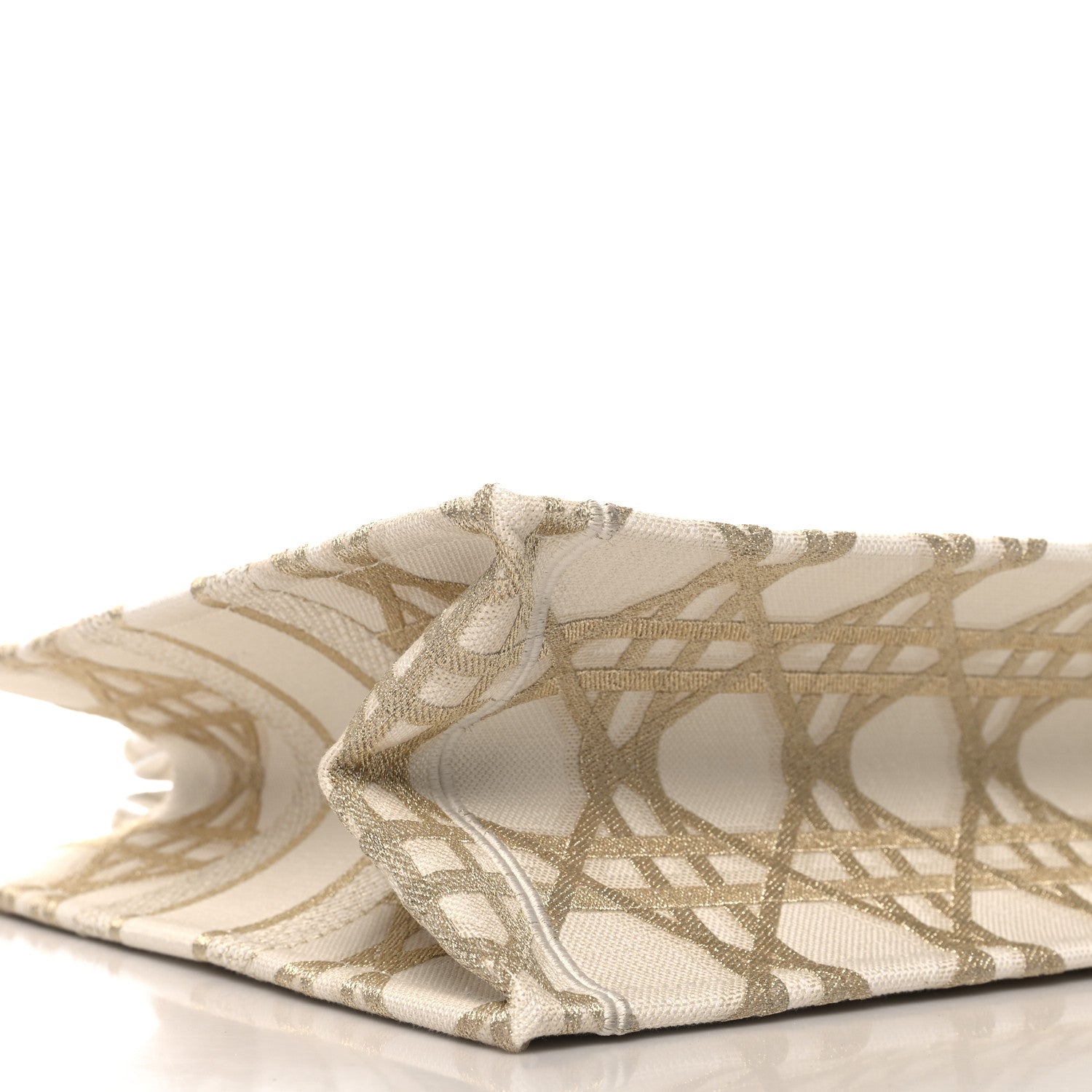 Christian Dior Canvas Embroidered Medium Book Tote Gold Multicolor 9 of 10