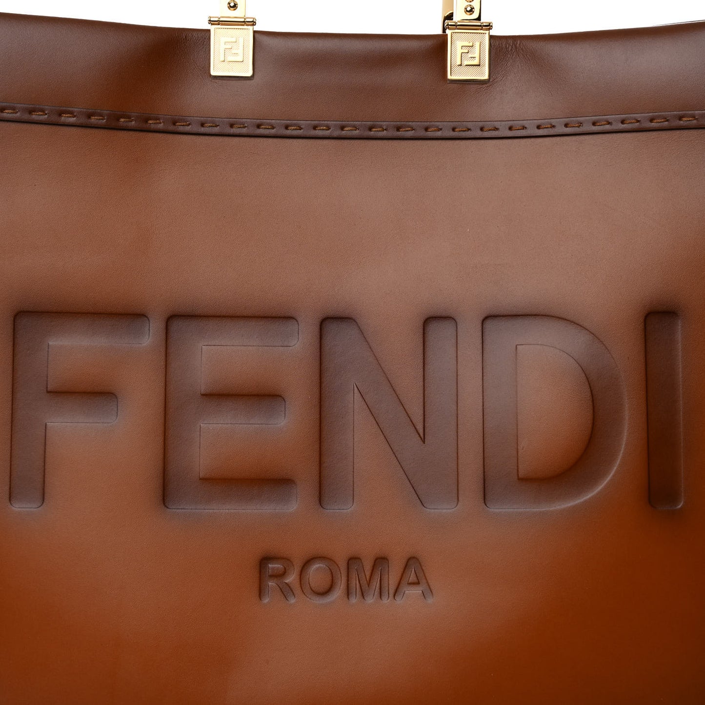 Vitello King Tamponato Large Fendi Sunshine Shopper Tote Cuoio