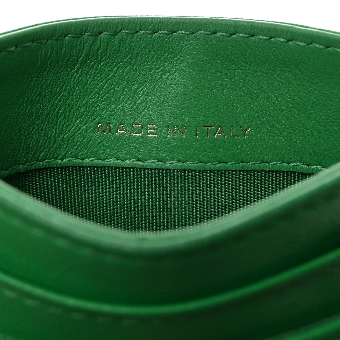 Lambskin Quilted Chanel 19 Card Holder Green