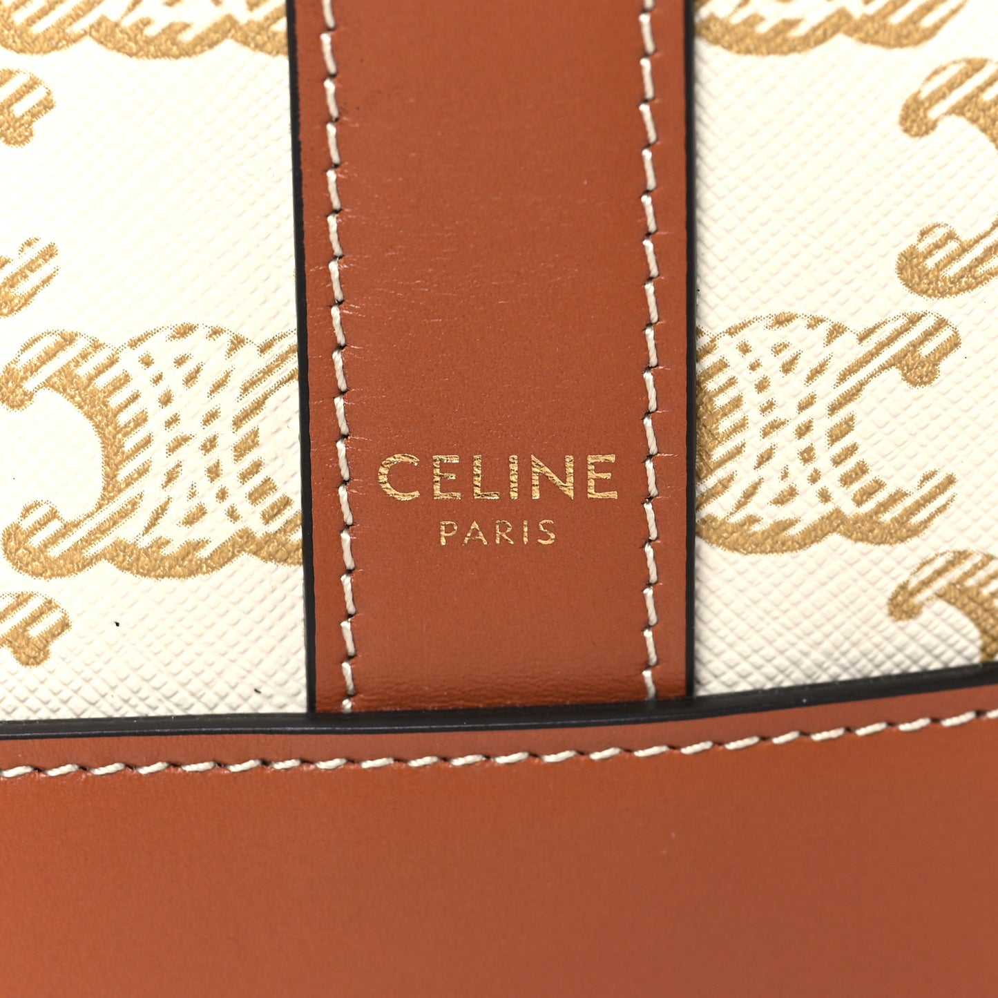 Triomphe Canvas Calfskin Small Bucket Bag White
