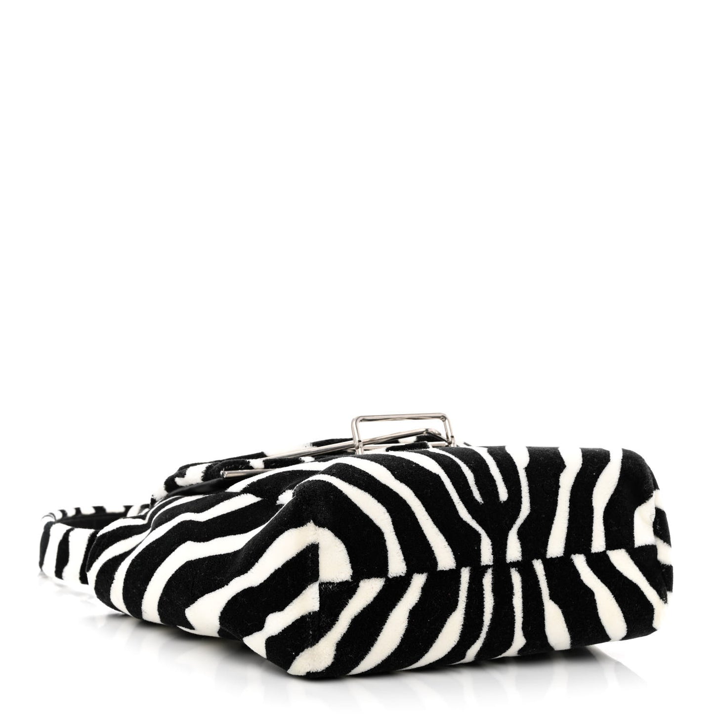 Tufted Zebra Clip Bag Black White