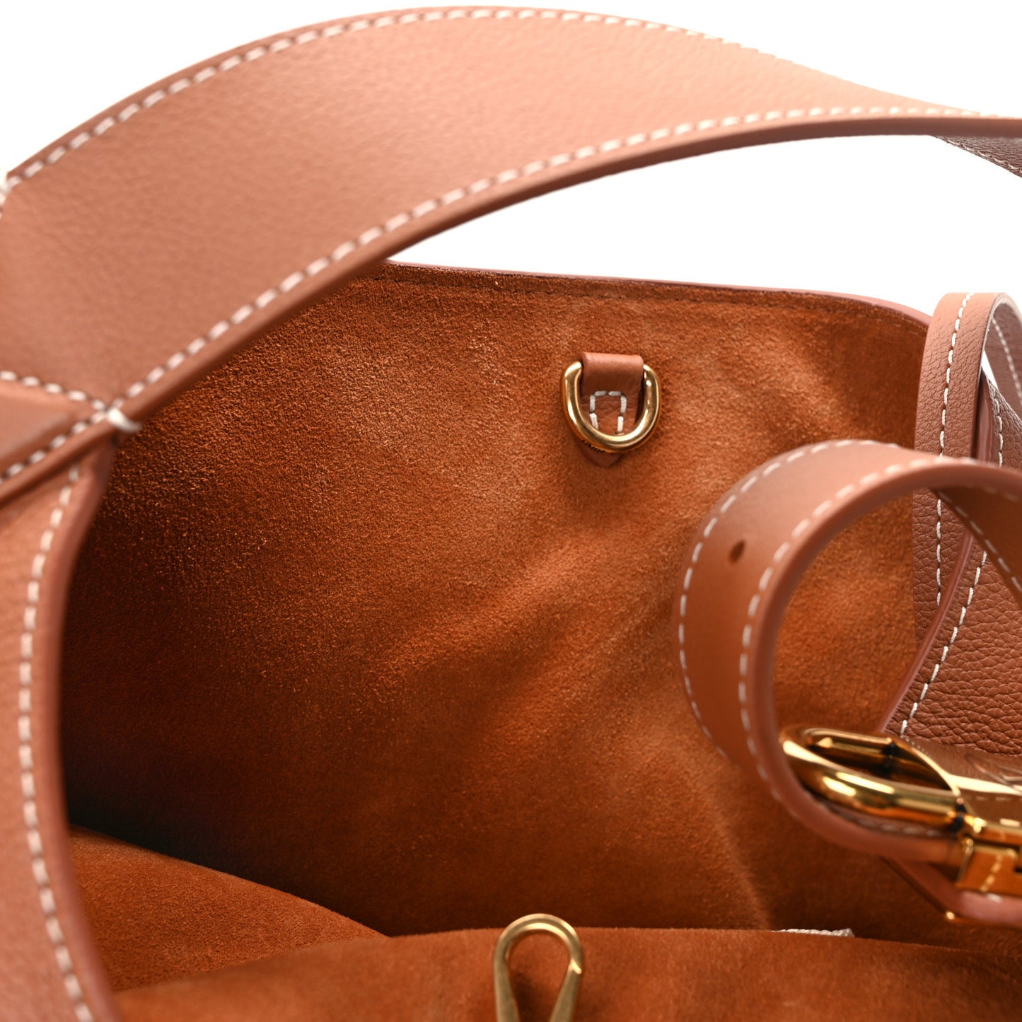 Grained Calfskin Low Key Hobo MM Cognac