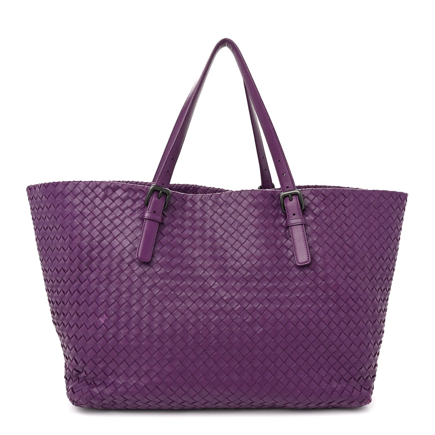Nappa Intrecciato Large Cesta Tote Eggplant
