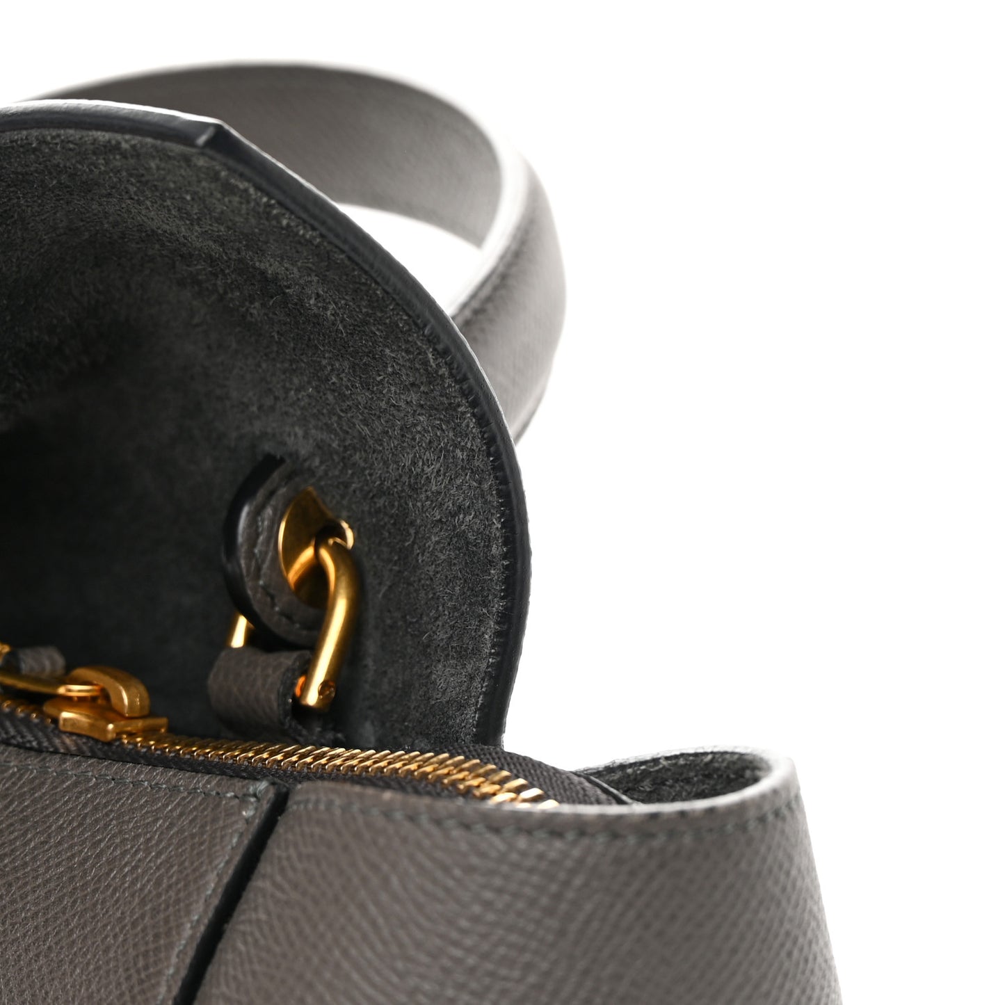 Baby Grained Calfskin Micro Belt Bag Grey