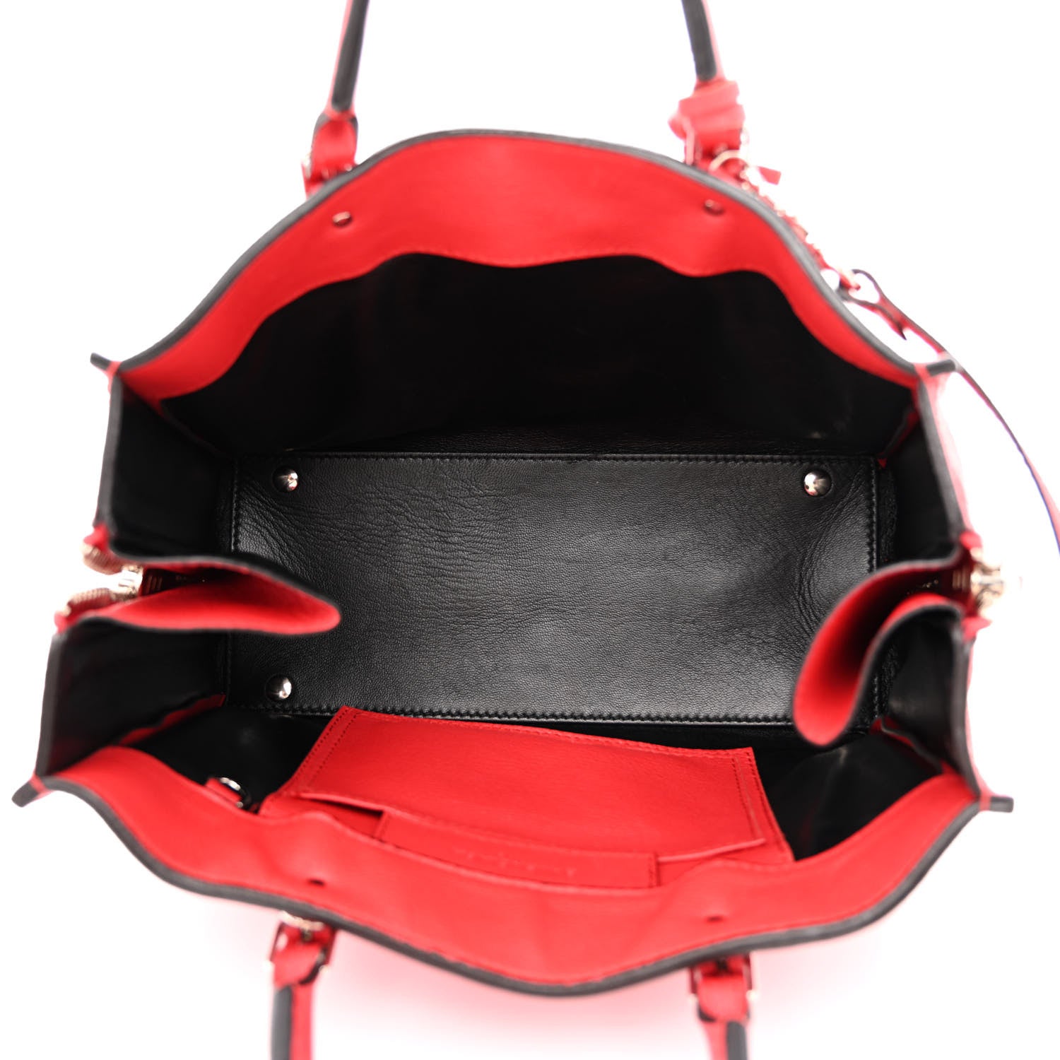 Balenciaga Grained Calfskin Plate Hardware Papier A6 Zip Around Tote Rouge Houx 5 of 18