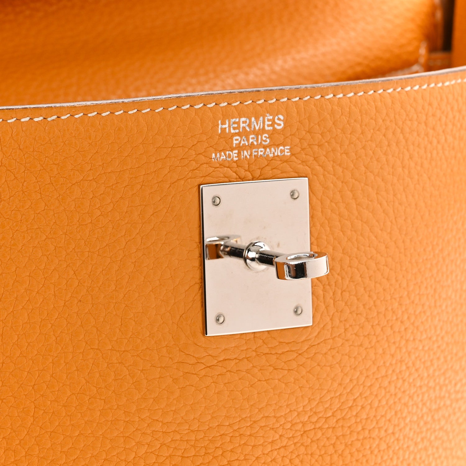 Hermes Taurillon Clemence Kelly Retourne 35 Moutarde Etain 6 of 21