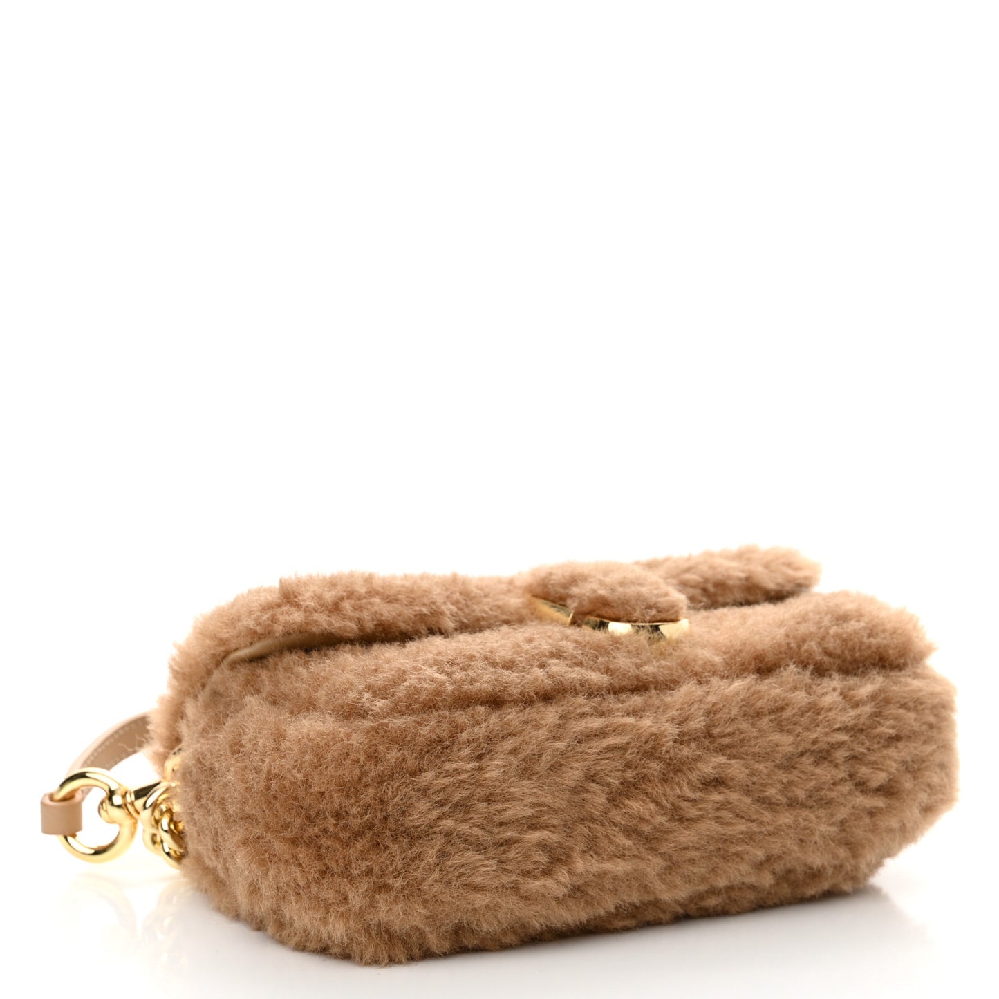Faux Fur Calfskin Mini The Teddy J Marc Shoulder Bag Camel