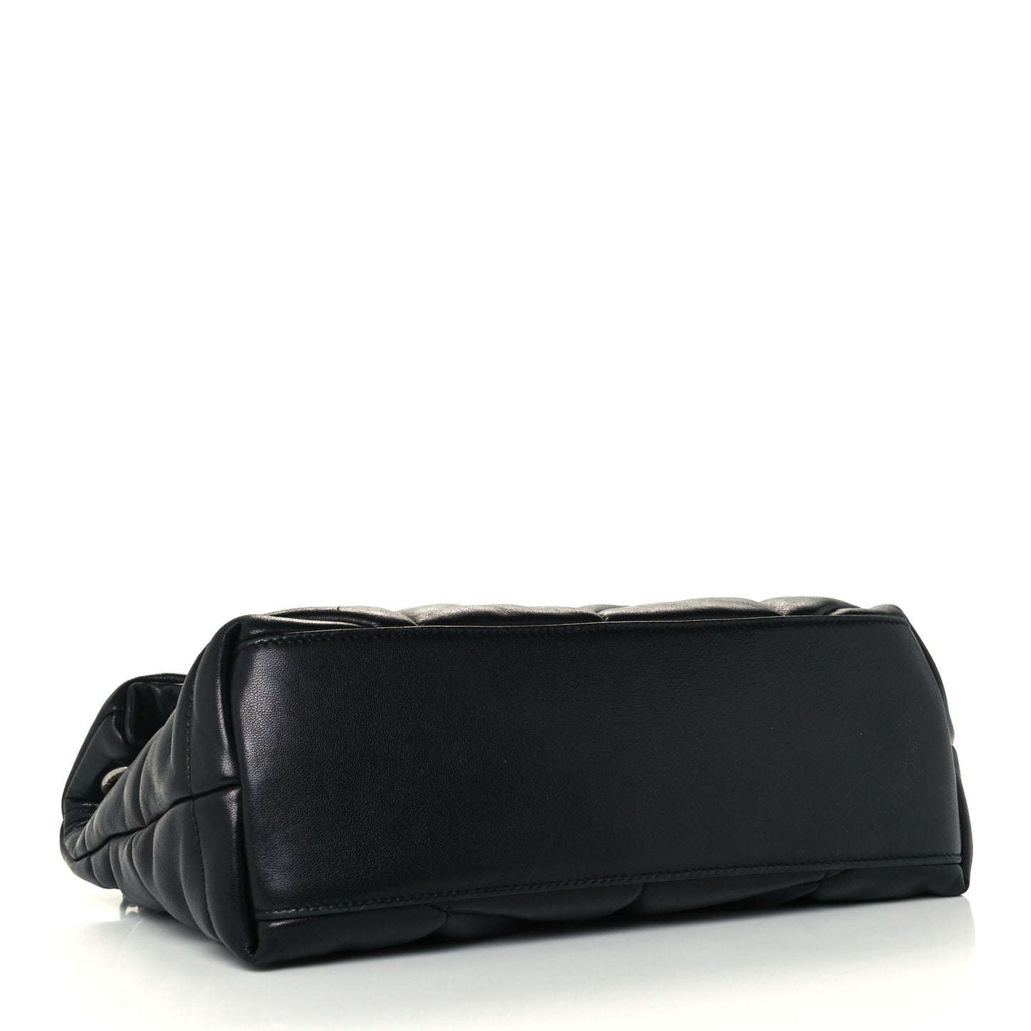 Lambskin Quilted Small Loulou Puffer Monogram Chain Satchel Black