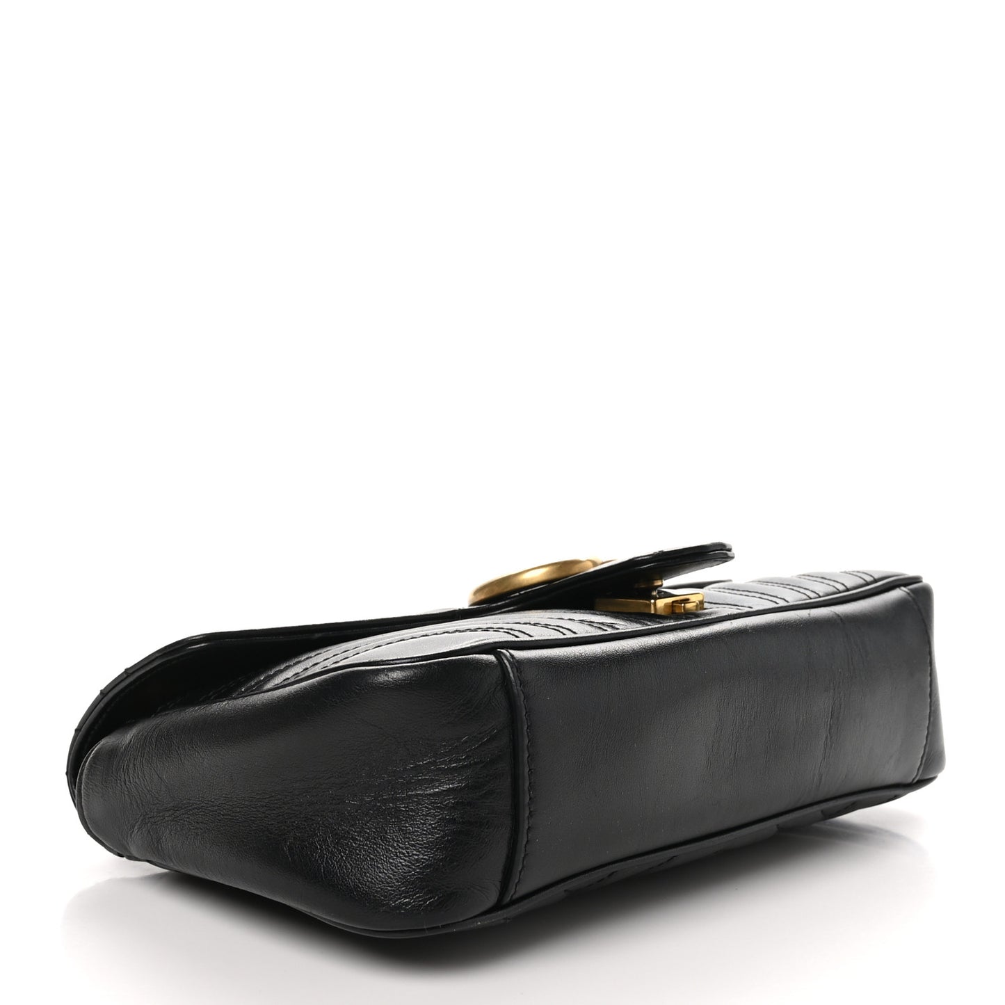 Calfskin Matelasse Small GG Marmont Shoulder Bag Black