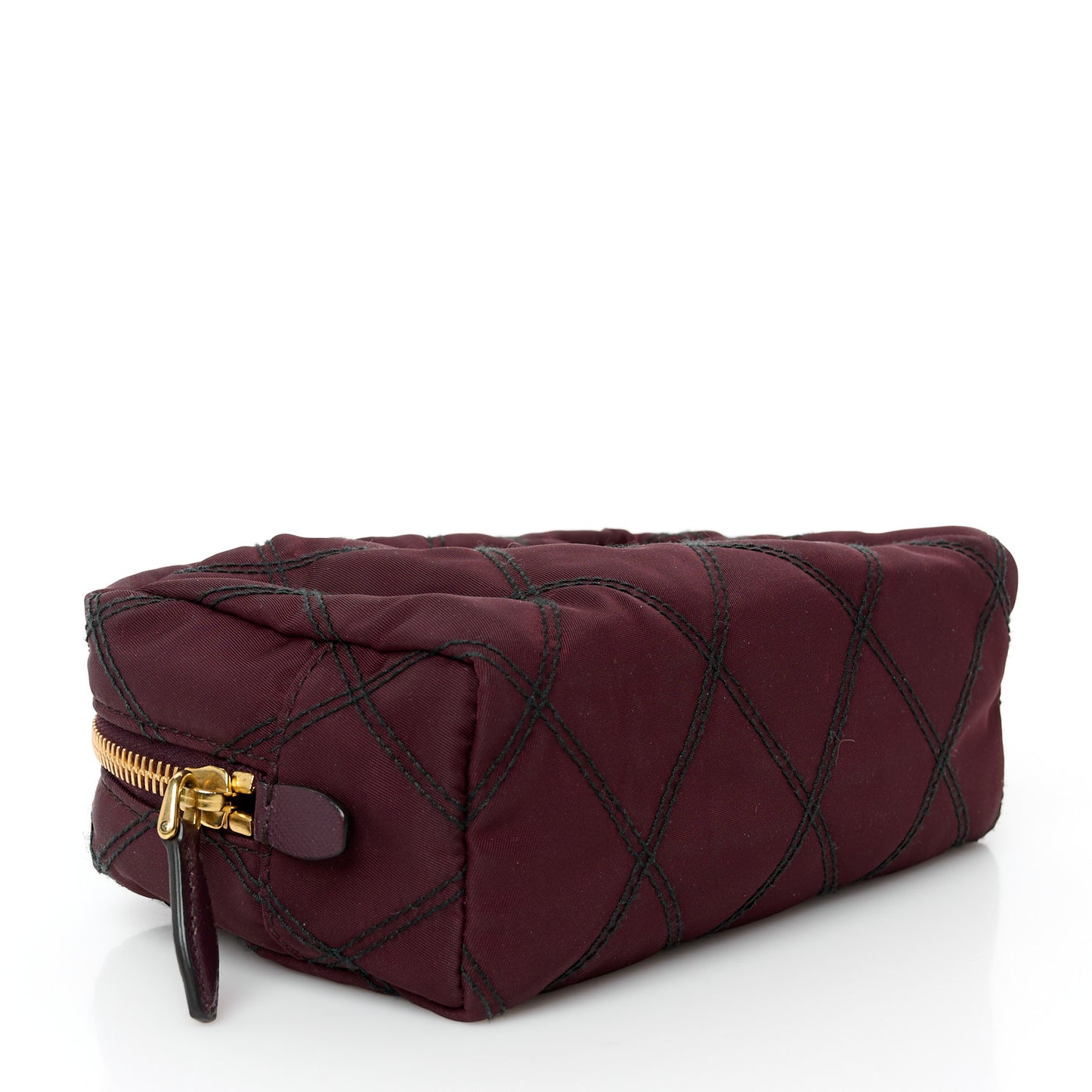 Tessuto Nylon Saffiano Impunturato Quilted Wristlet Granato