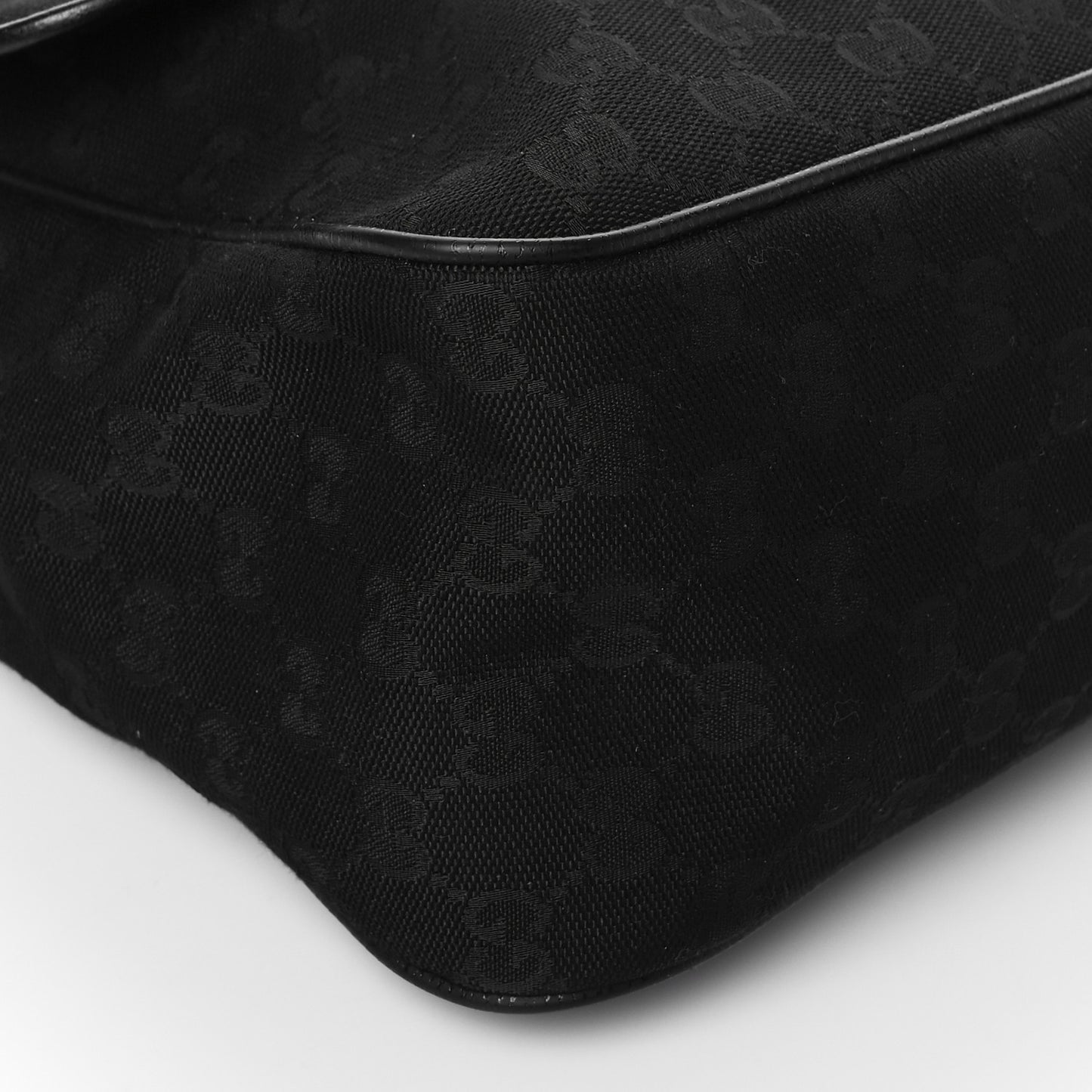 GG Plus Monogram Medium Flap Messenger Bag Black