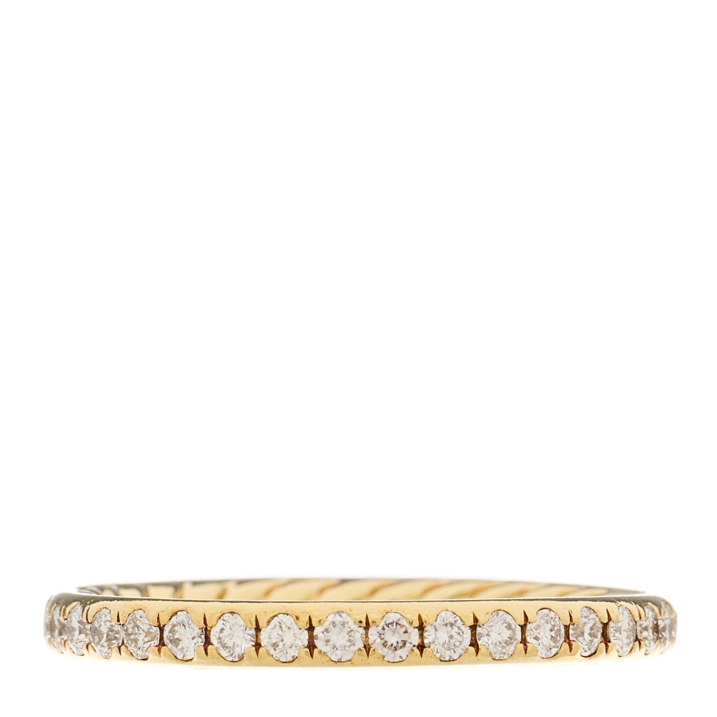 18K Yellow Gold Diamond 2.2mm Cable Collectibles Band Ring 56 7.5