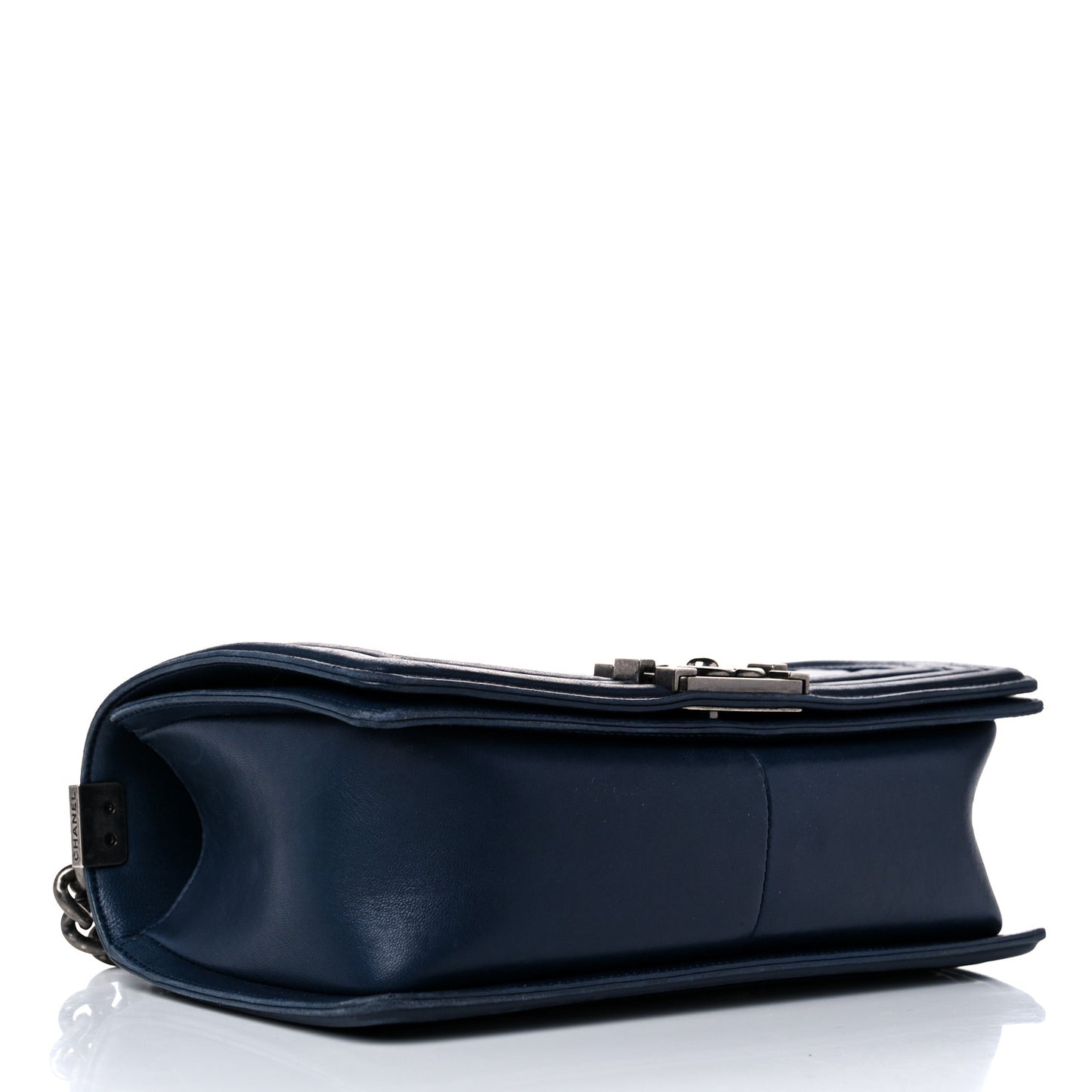 Lambskin Quilted Medium Boy Flap Dark Navy