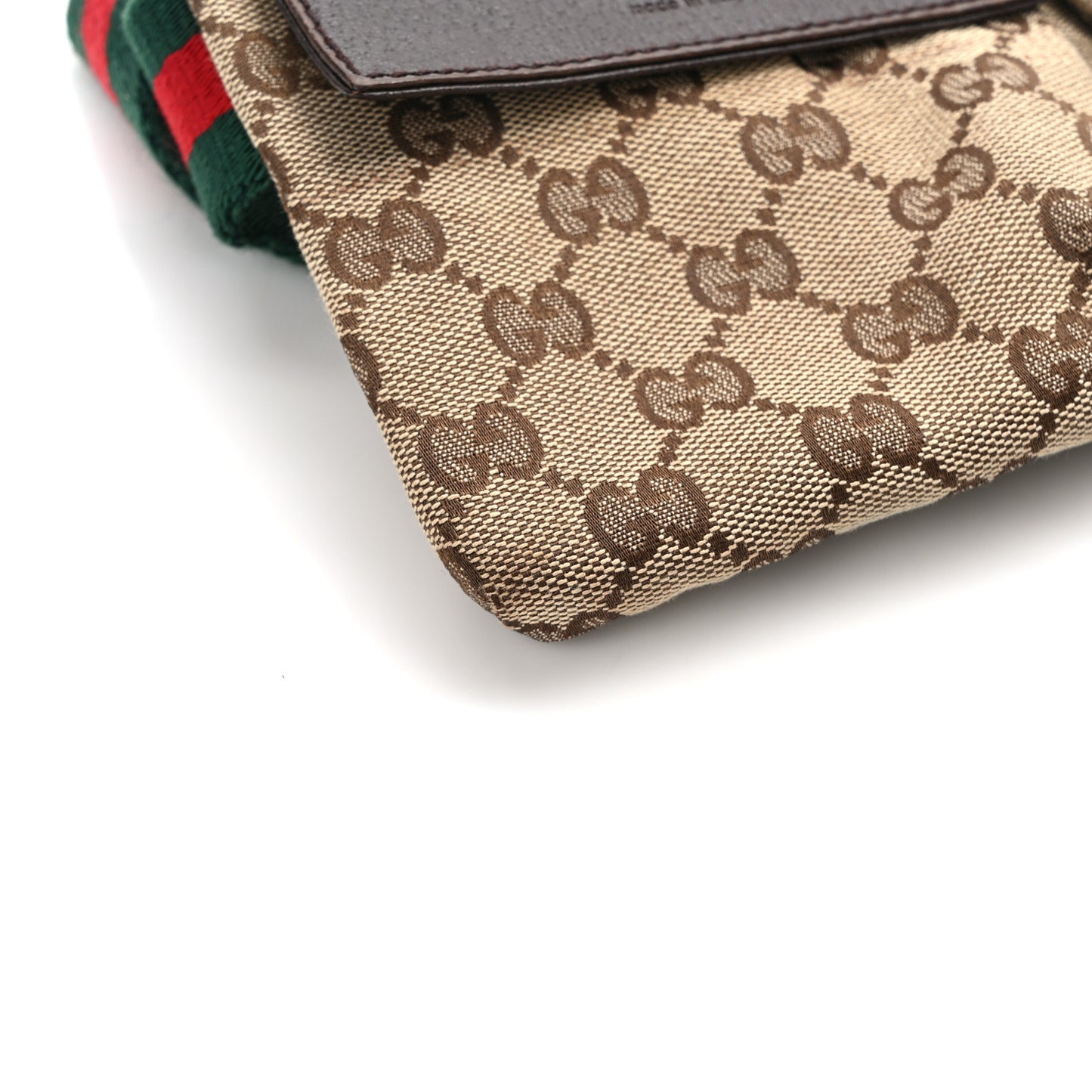 Monogram Web Belt Bag Dark Brown