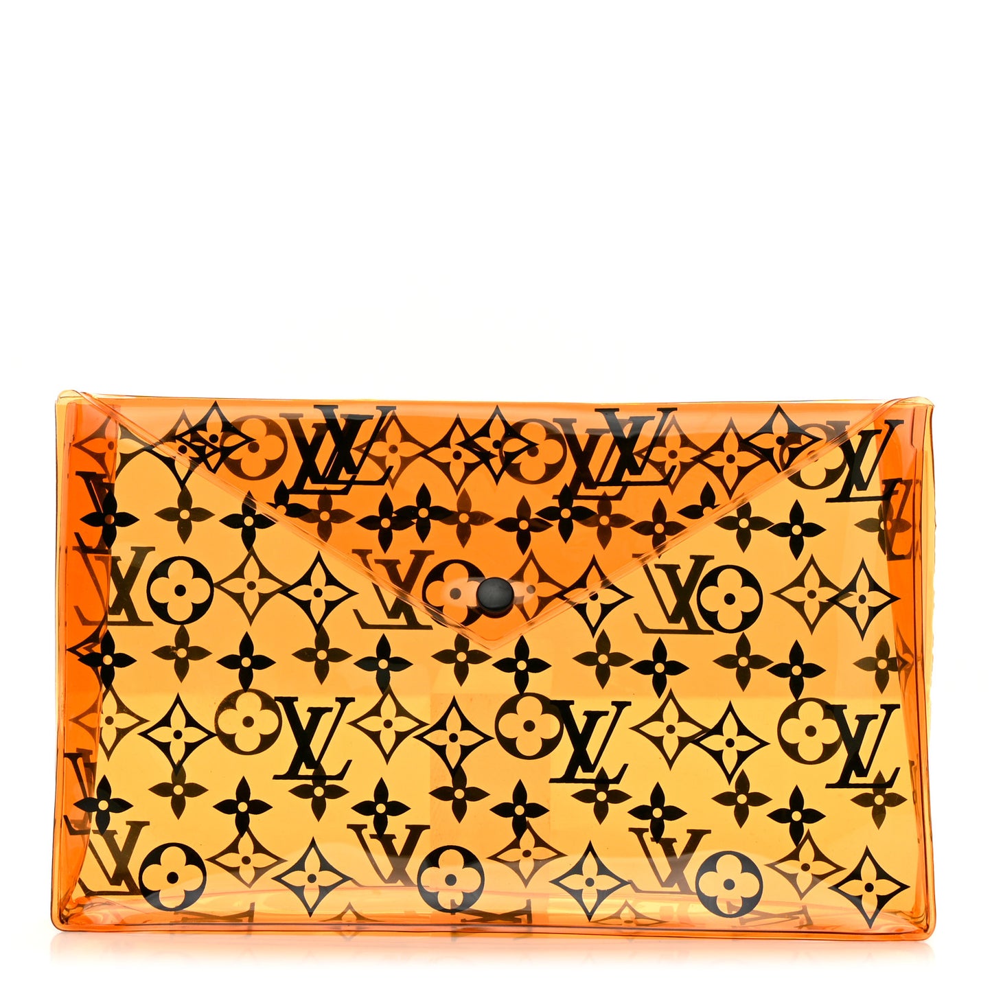 PVC Monogram Printed Envelope Pouch Orange