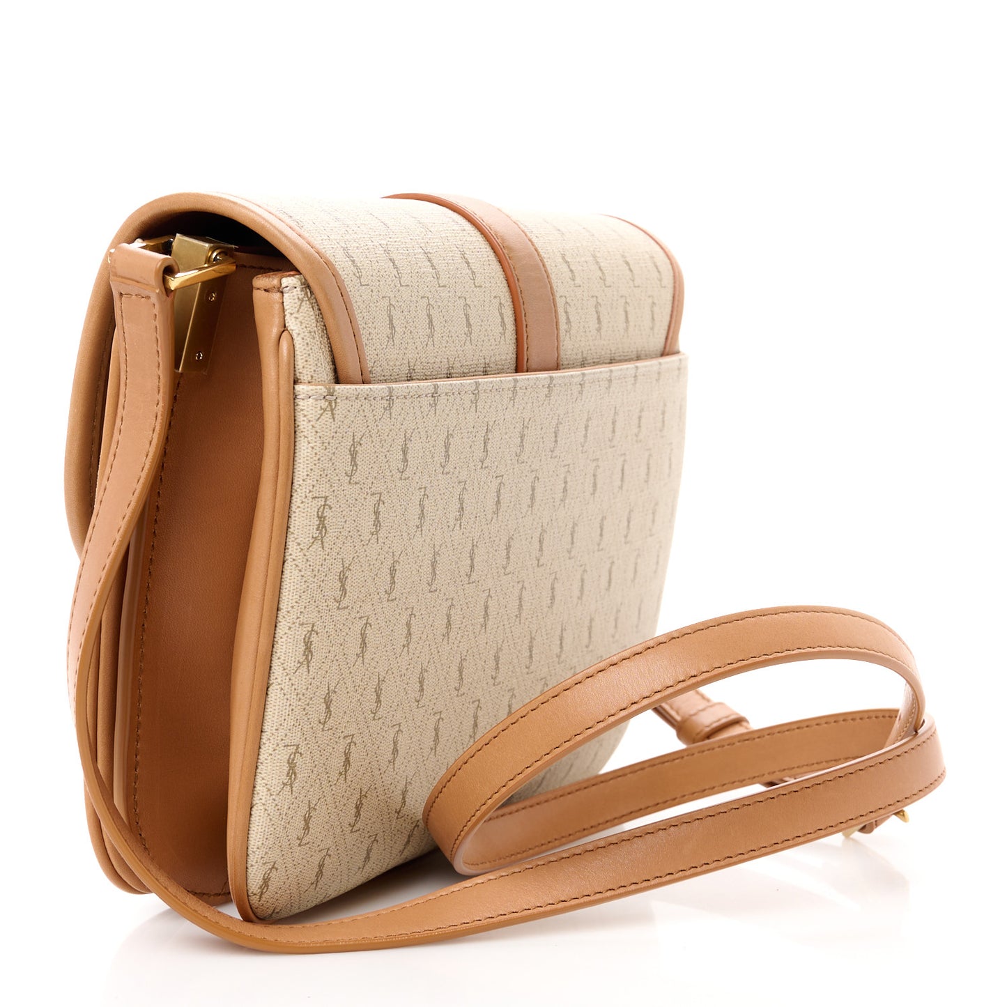 Canvas All-Over Monogram Small Le Monogramme Satchel Beige Kaki Brown Gold