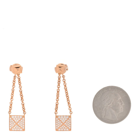 18K Rose Gold Diamond Clou d'H Dangle Earrings