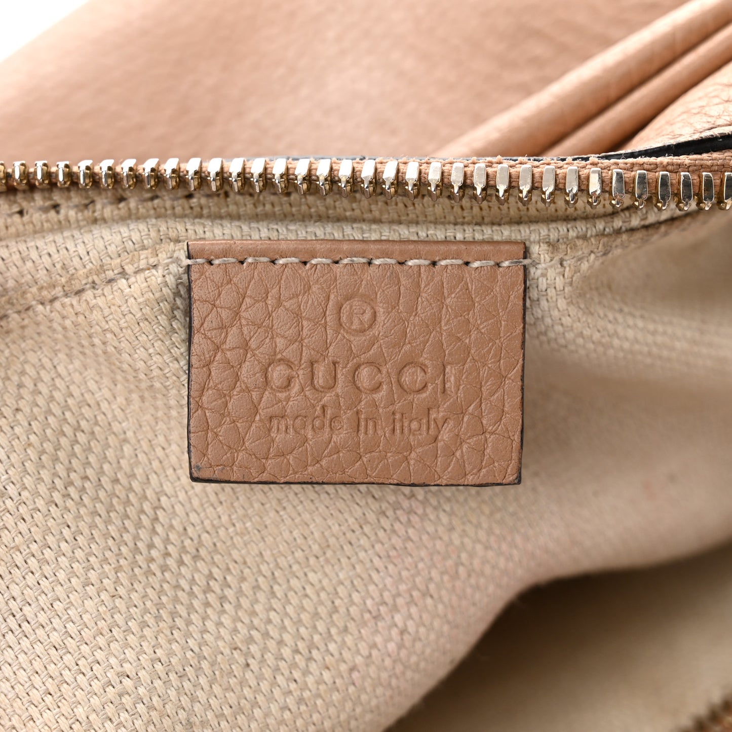 Pebbled Calfskin Small Soho Disco Bag Camelia