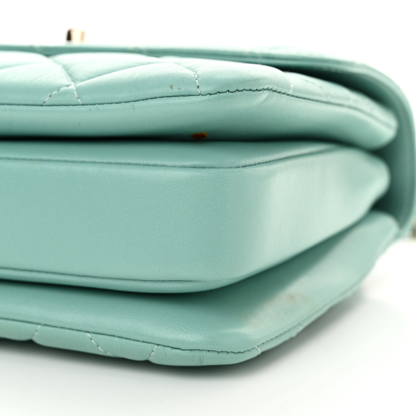 Lambskin Quilted Small Trendy CC Flap Dual Handle Bag Light Blue