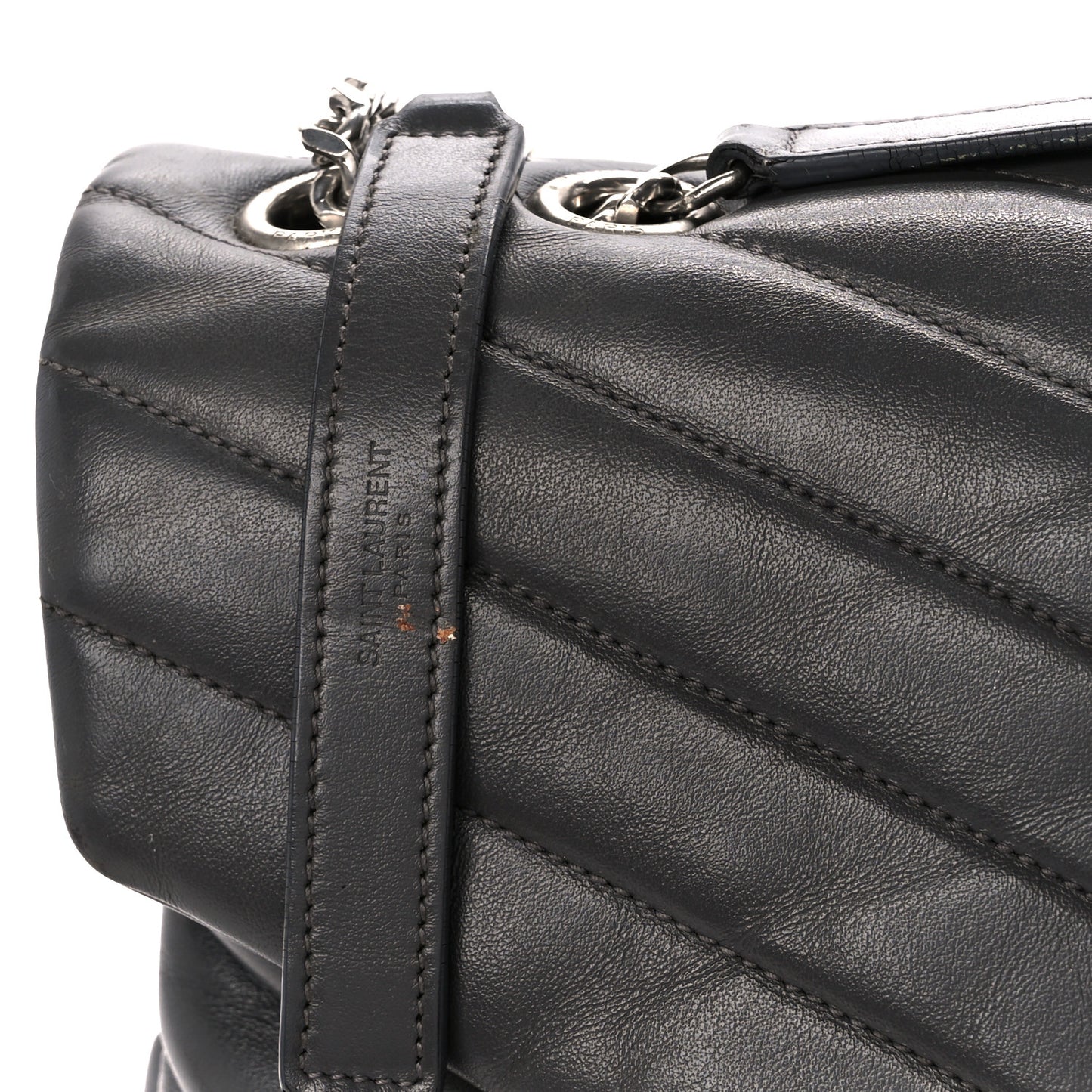 Calfskin Y Quilted Monogram Medium Loulou Chain Satchel Earth