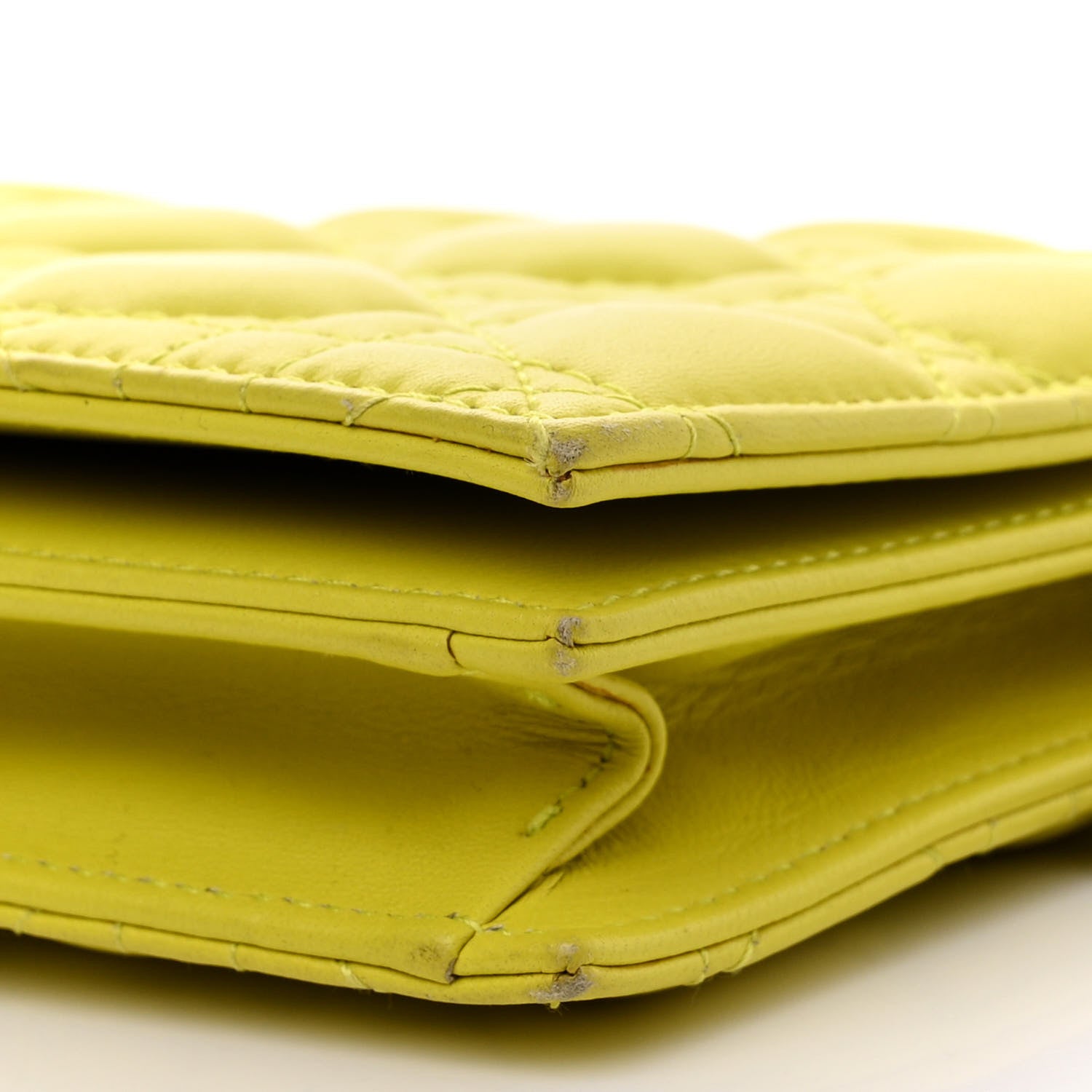 Christian Dior Lambskin Cannage Lady Dior Convertible Clutch Vert Acide 9 of 12