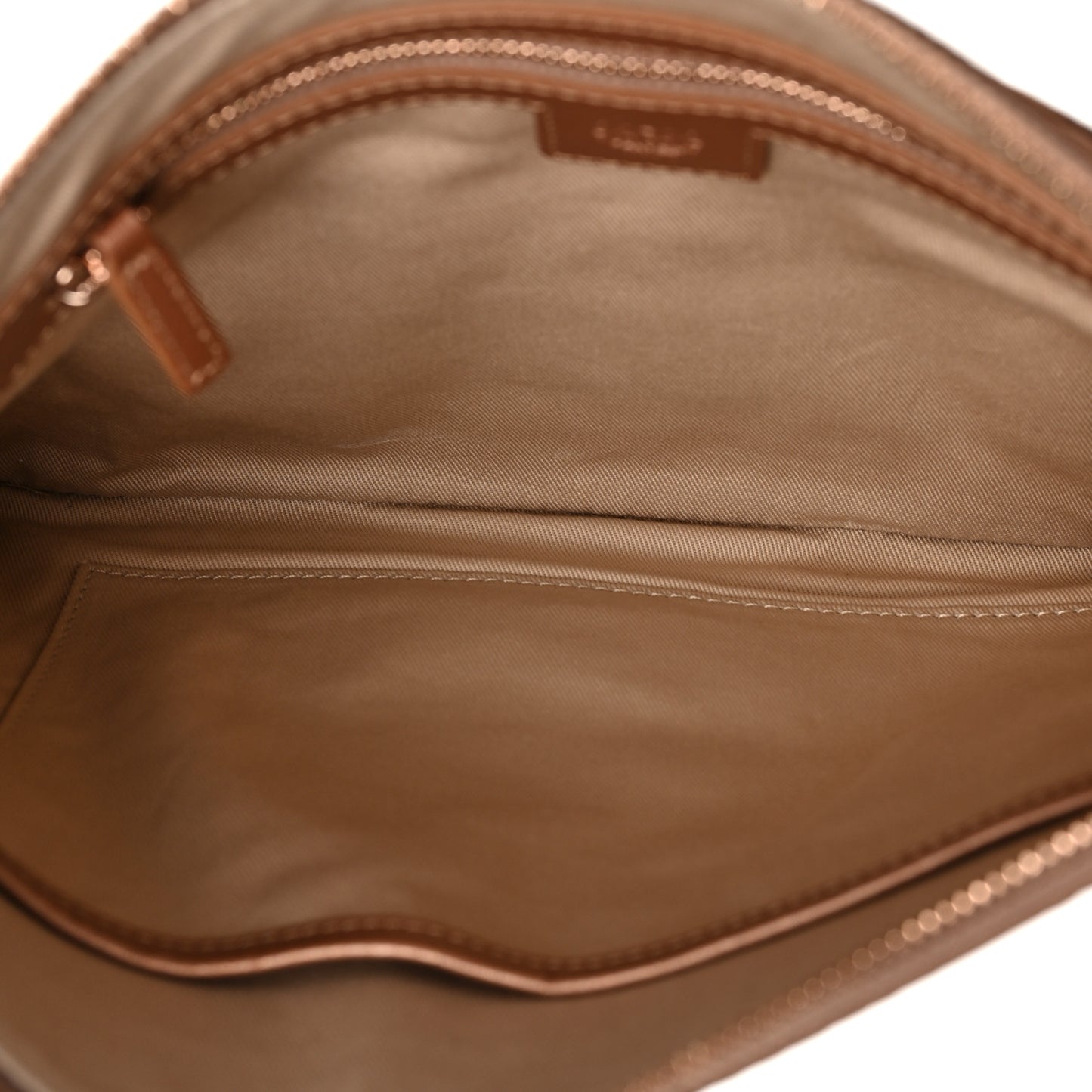 Metallic Visetos Medium Crossbody Pouch Champagne