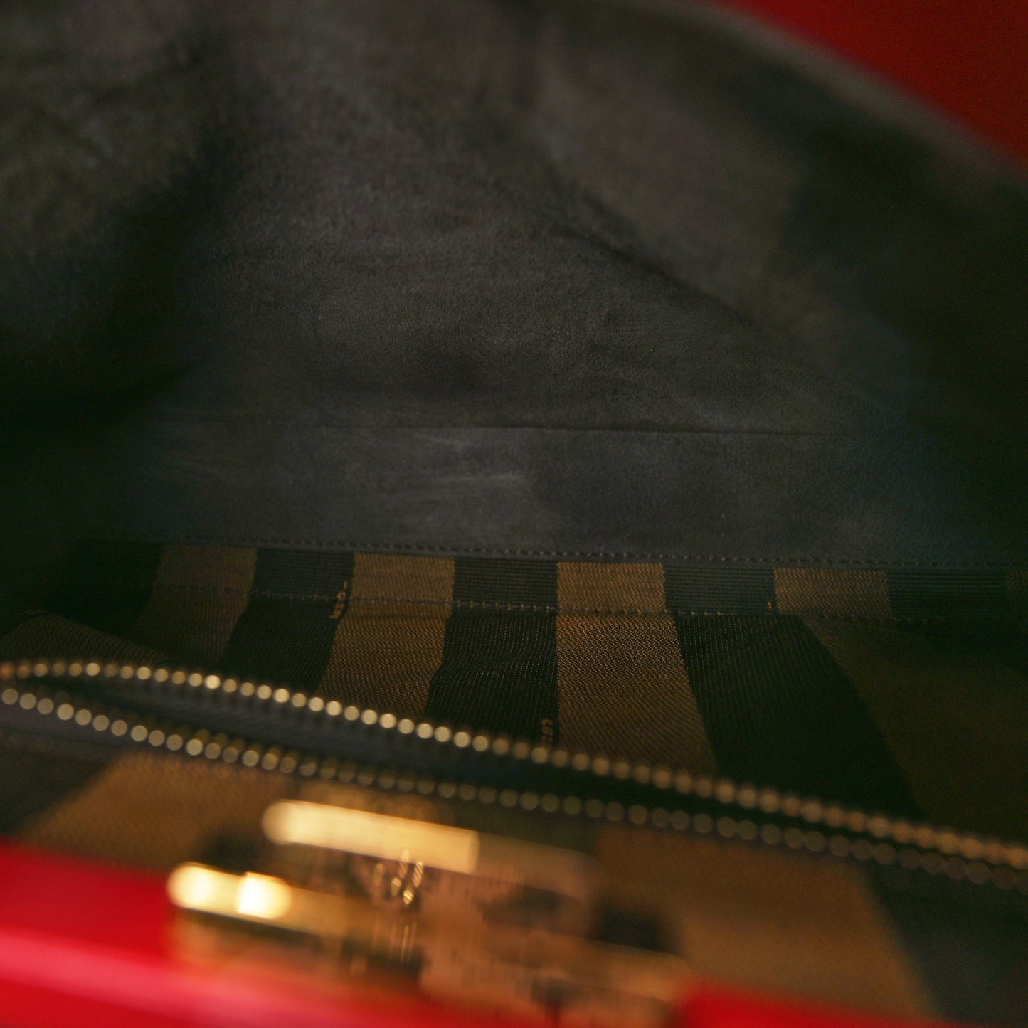 Vitello Morgan Fabric Jacquard Pequin Medium Peekaboo Iconic Satchel Mattone Tobacco Black