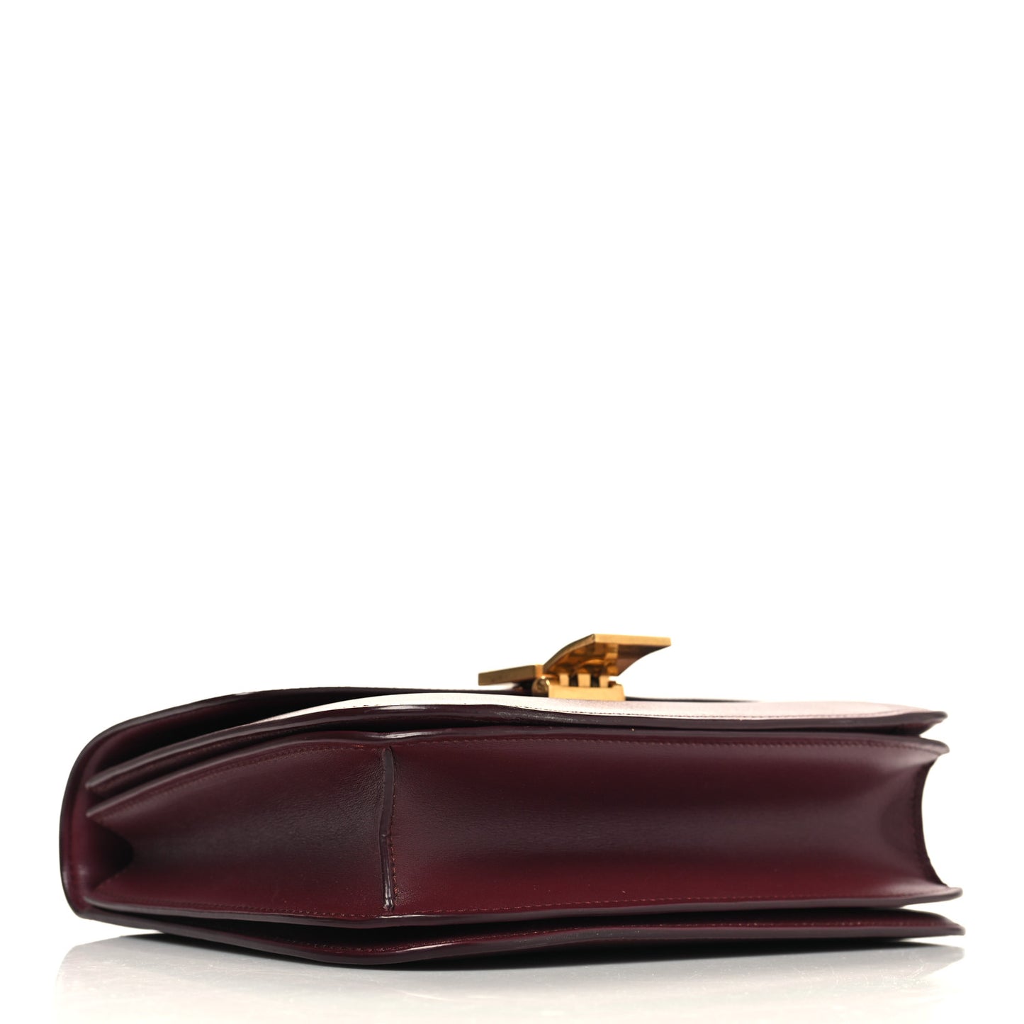 Box Calfskin Medium Classic Box Flap Bag Burgundy