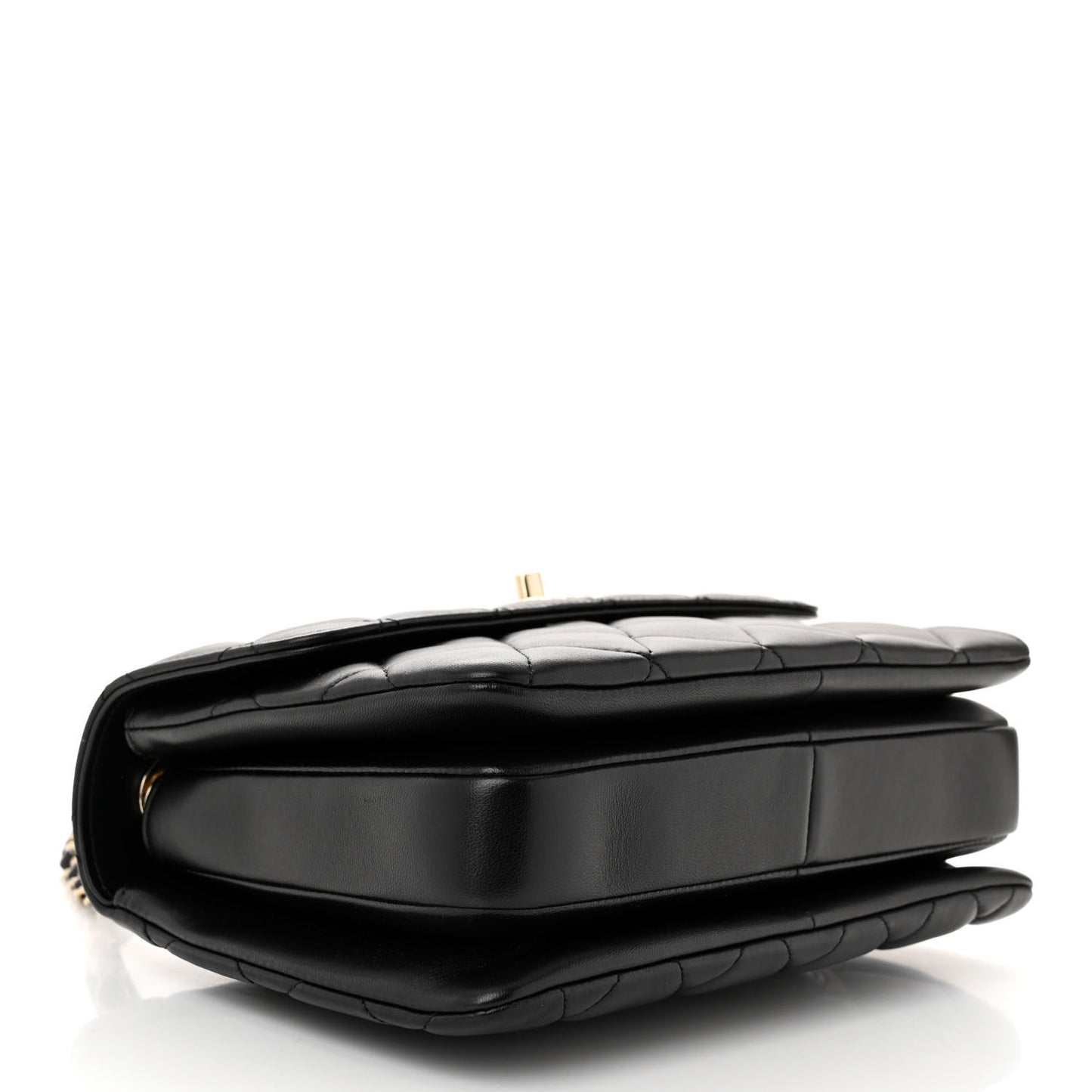 Lambskin Quilted Small Trendy CC Dual Handle Flap Bag Black