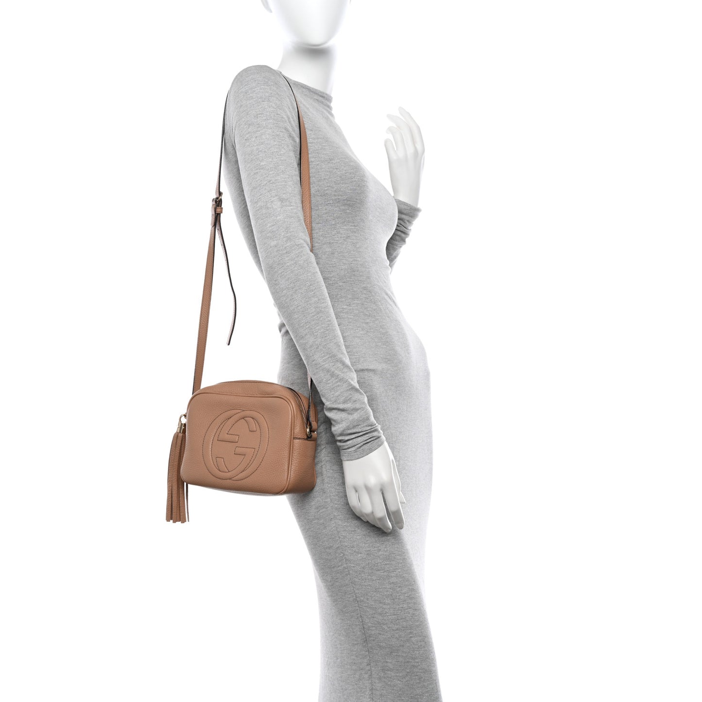 Pebbled Calfskin Small Soho Disco Bag Camelia