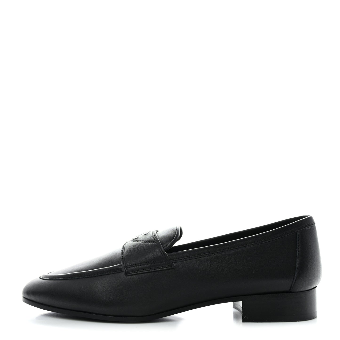 Calfskin Lambskin CC Loafers 39 Black