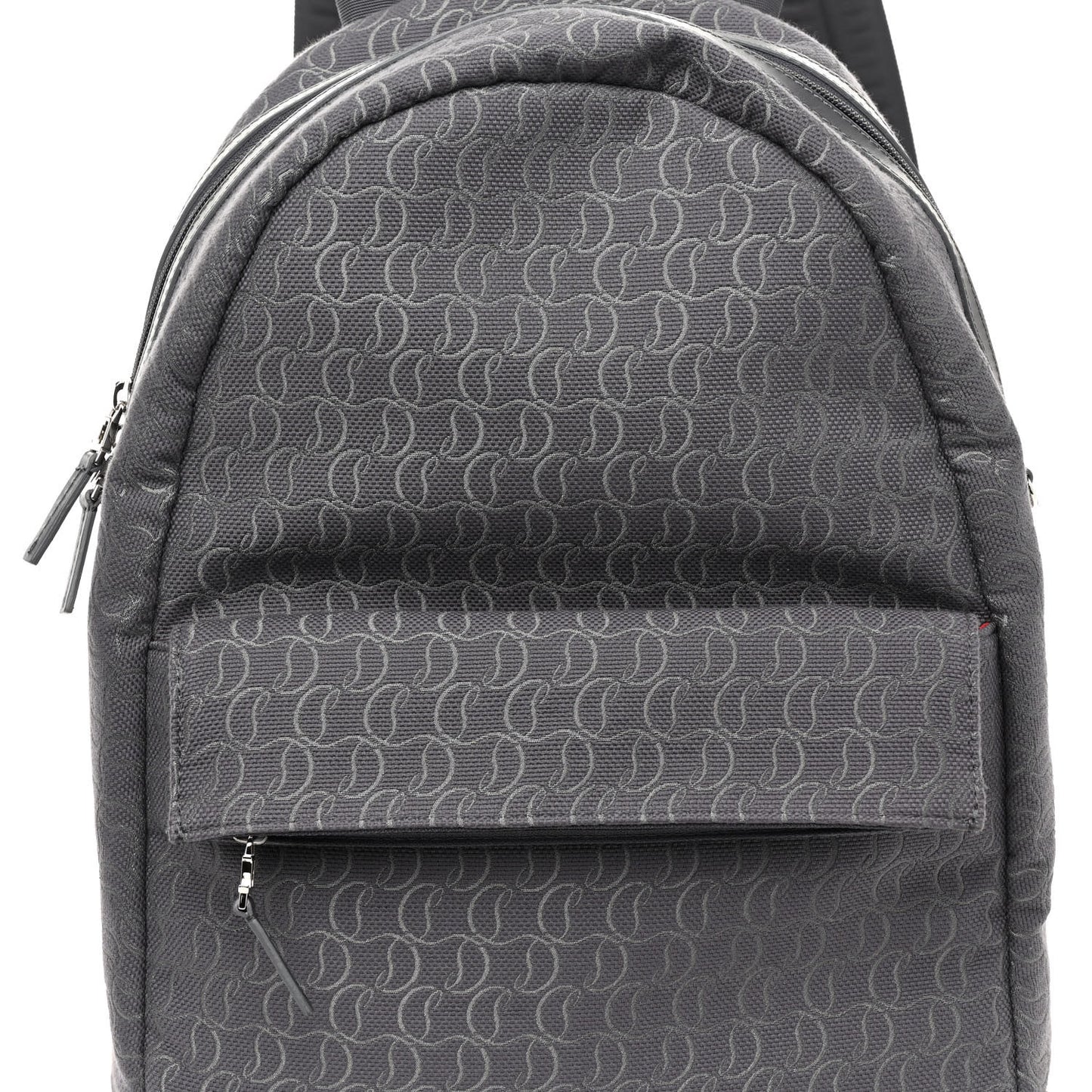 Logo Jacquard Zip N Flap Backpack Grey