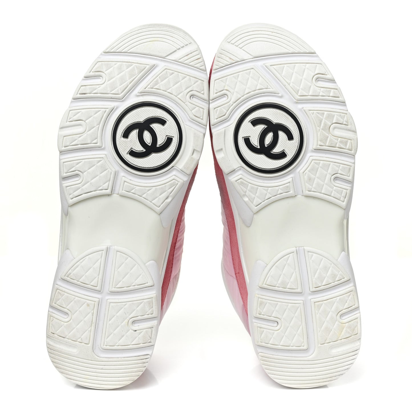 Nylon Calfskin Suede Womens CC Sneakers 38 Pink