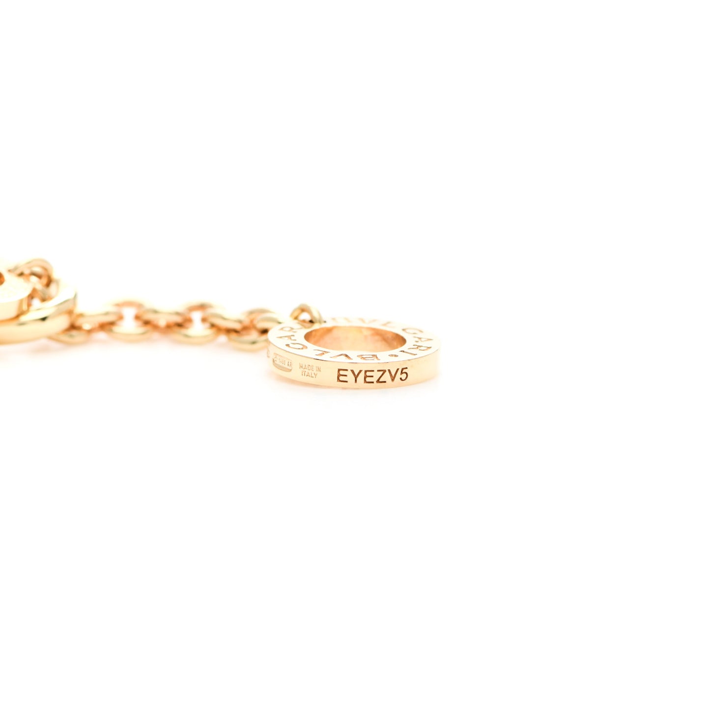 18K Yellow Gold Diamond BVLGARI BVLGARI Circle Pendant Necklace
