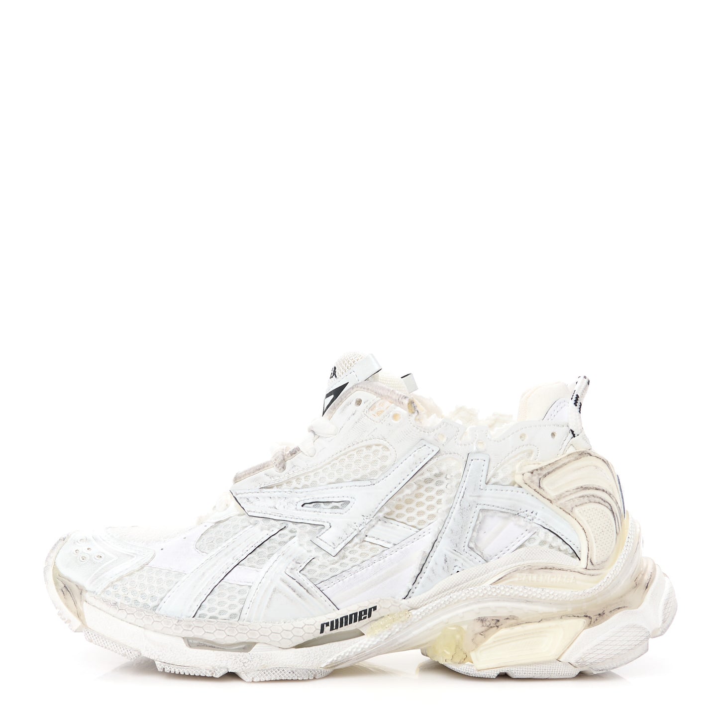 Mesh Rubber Monocolor Womens Runner Sneakers 37 White